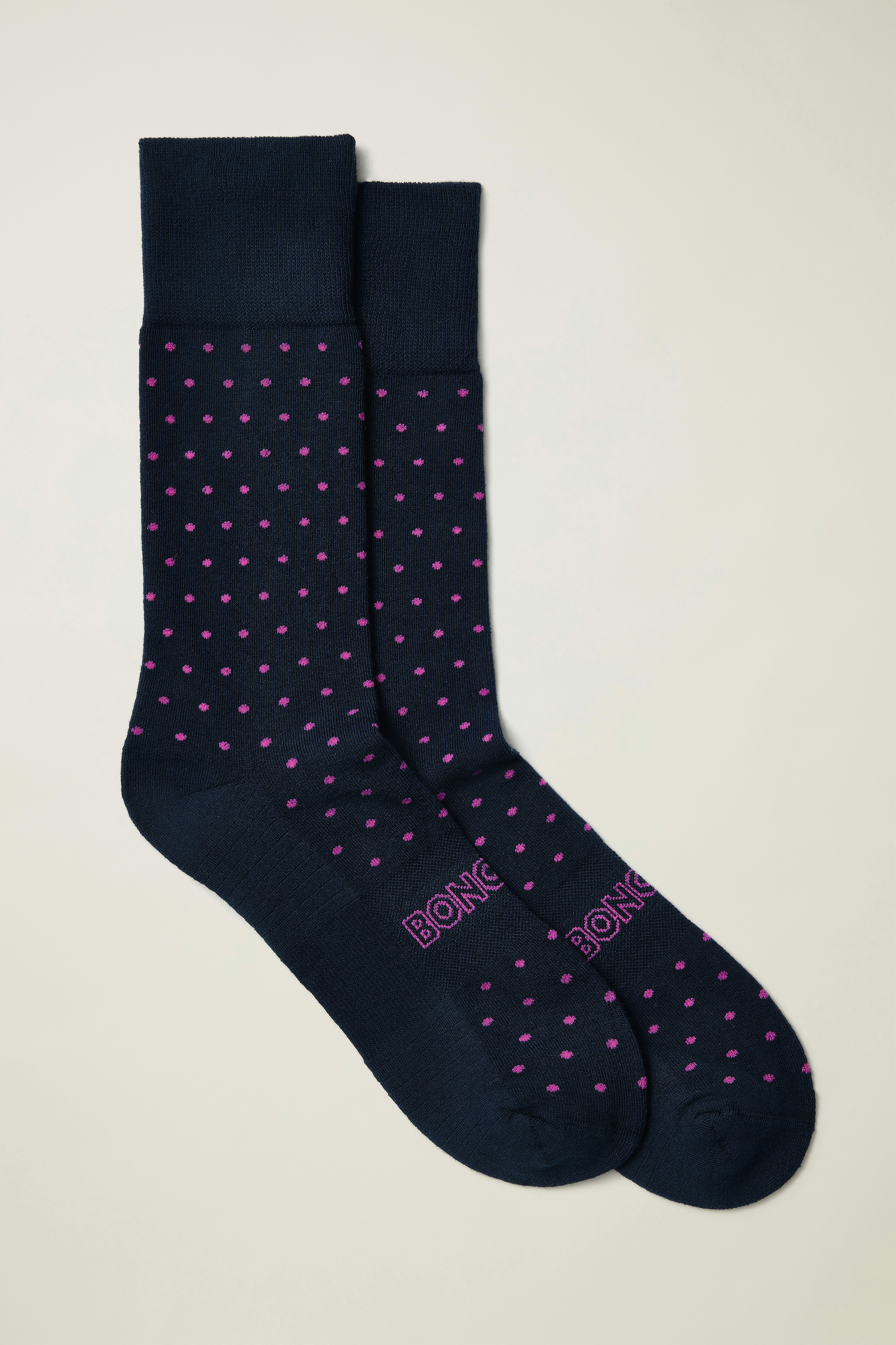Soft Everyday Socks navy pink dot