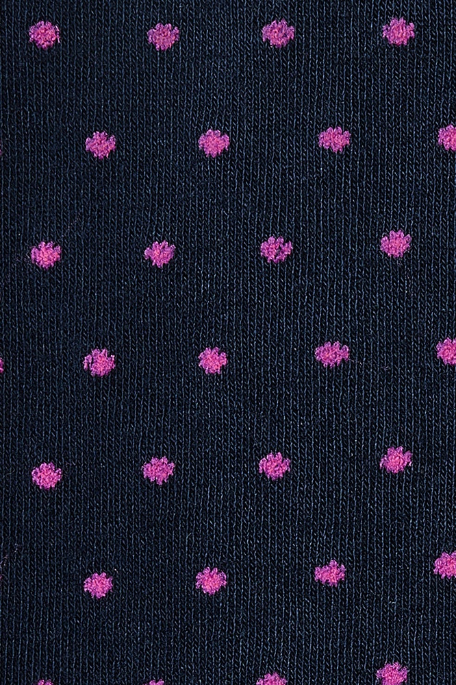 Soft Everyday Socks navy pink dot