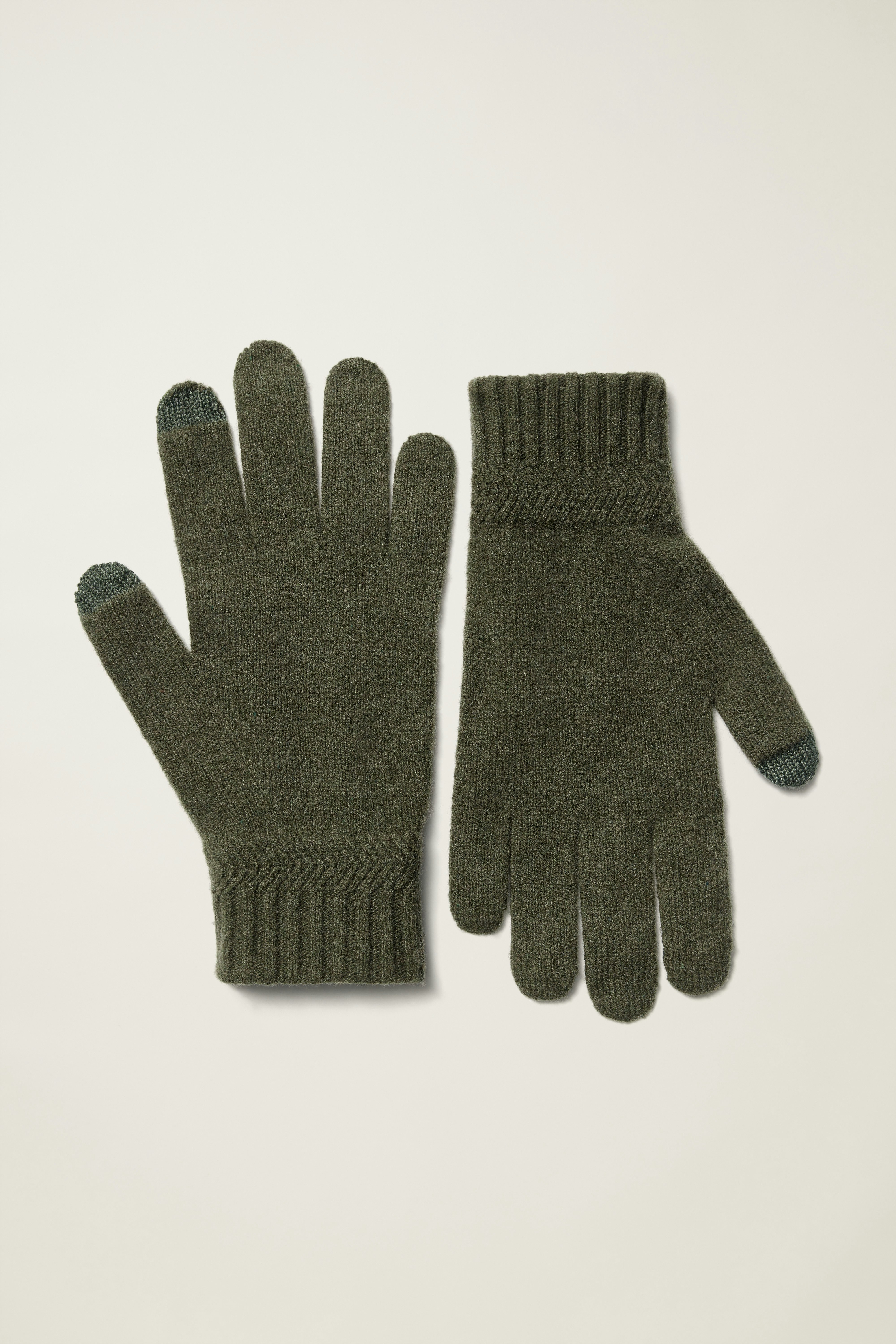 Italian Cashmere Gloves dark olive green