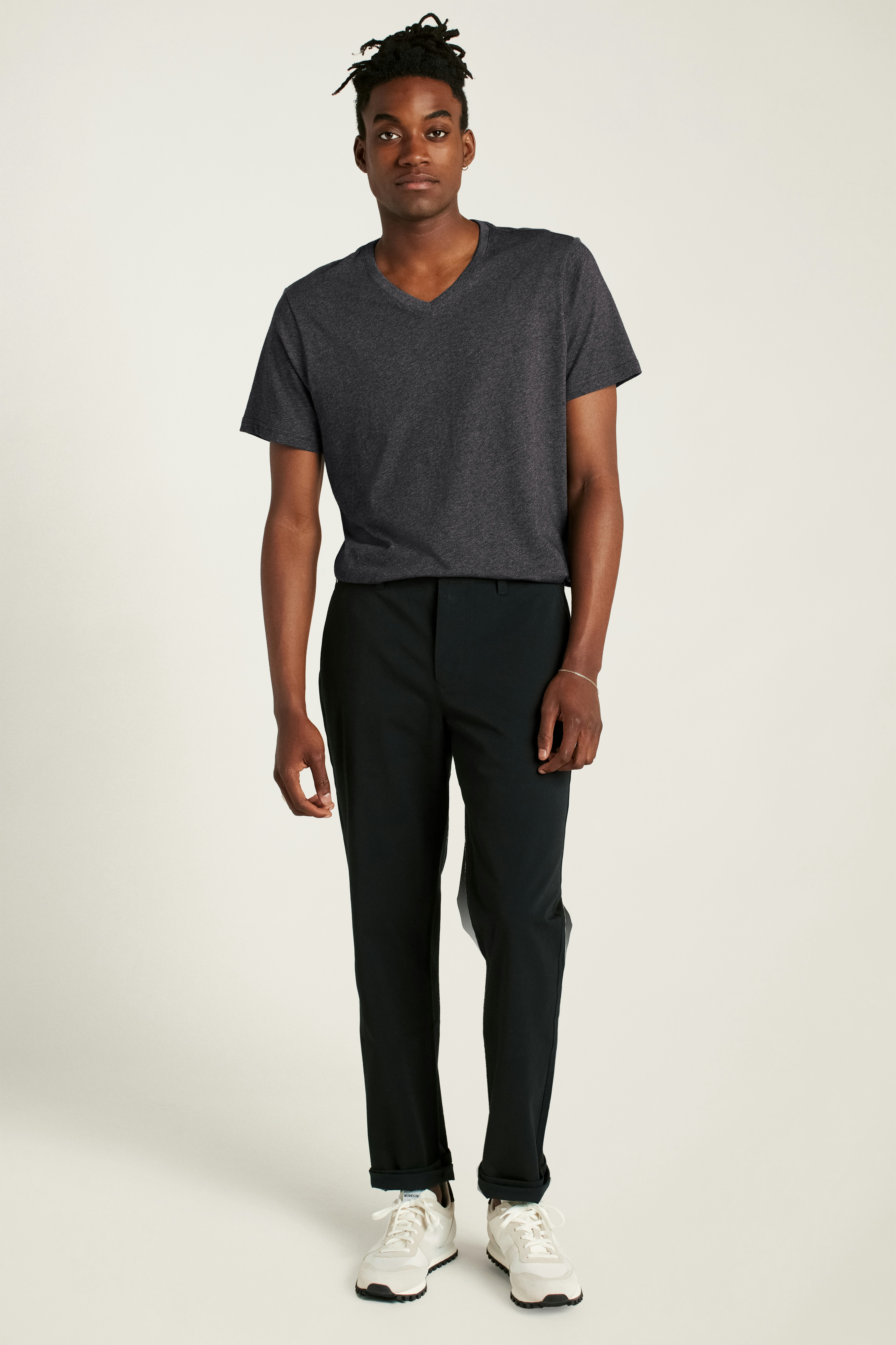 Forever Soft Cotton  V-Neck Tee heather charcoal