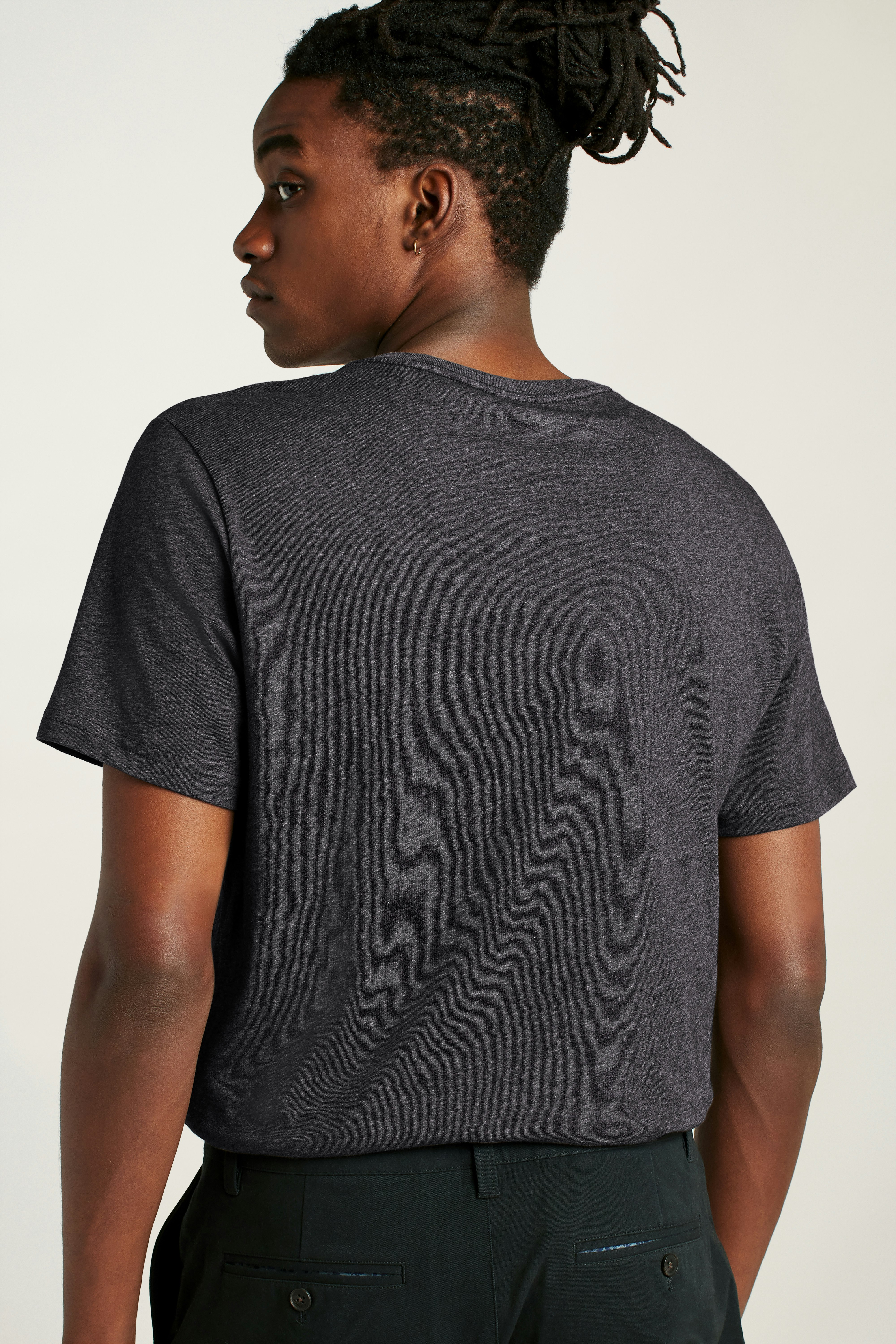 Forever Soft Cotton  V-Neck Tee heather charcoal