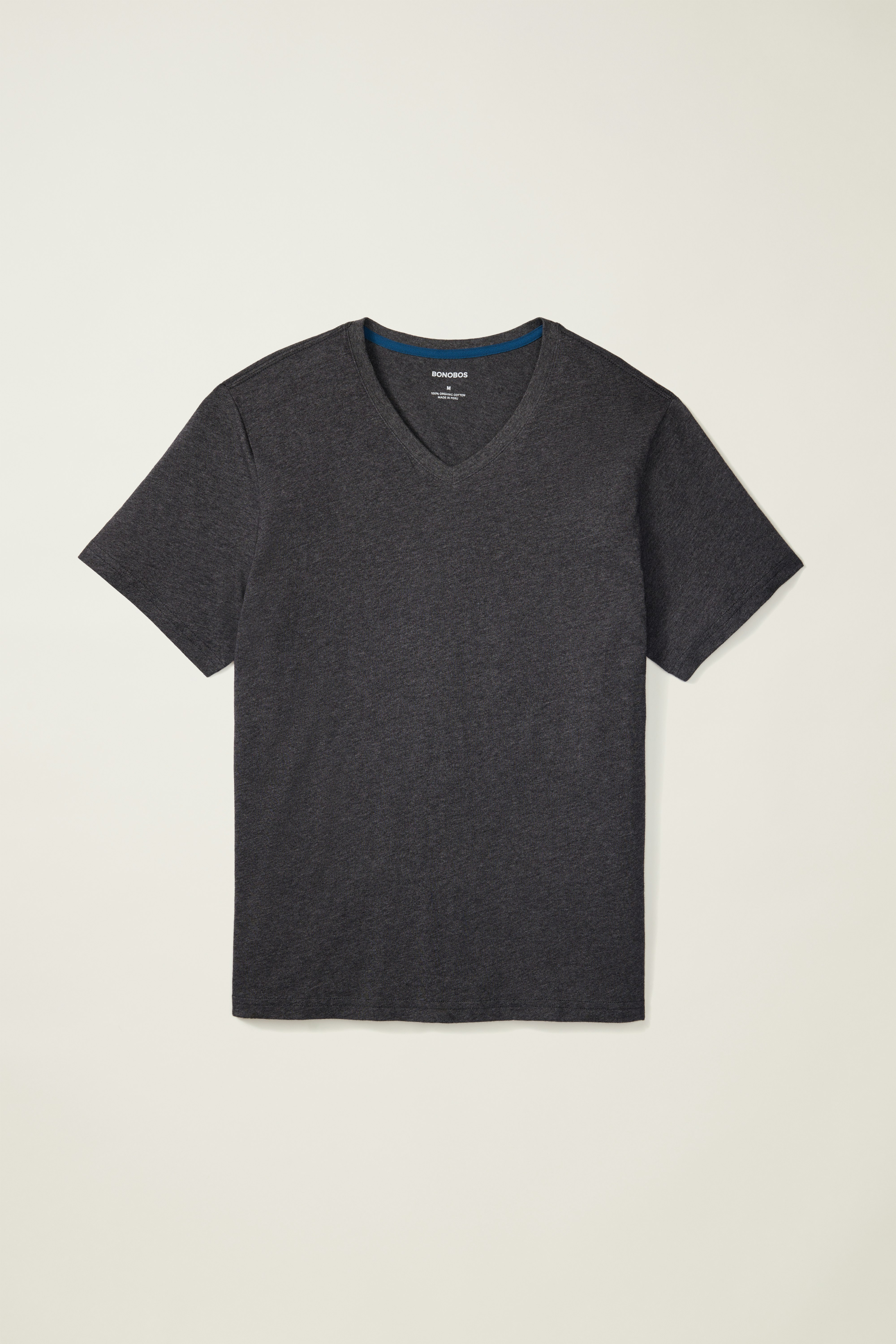 Forever Soft Cotton  V-Neck Tee heather charcoal