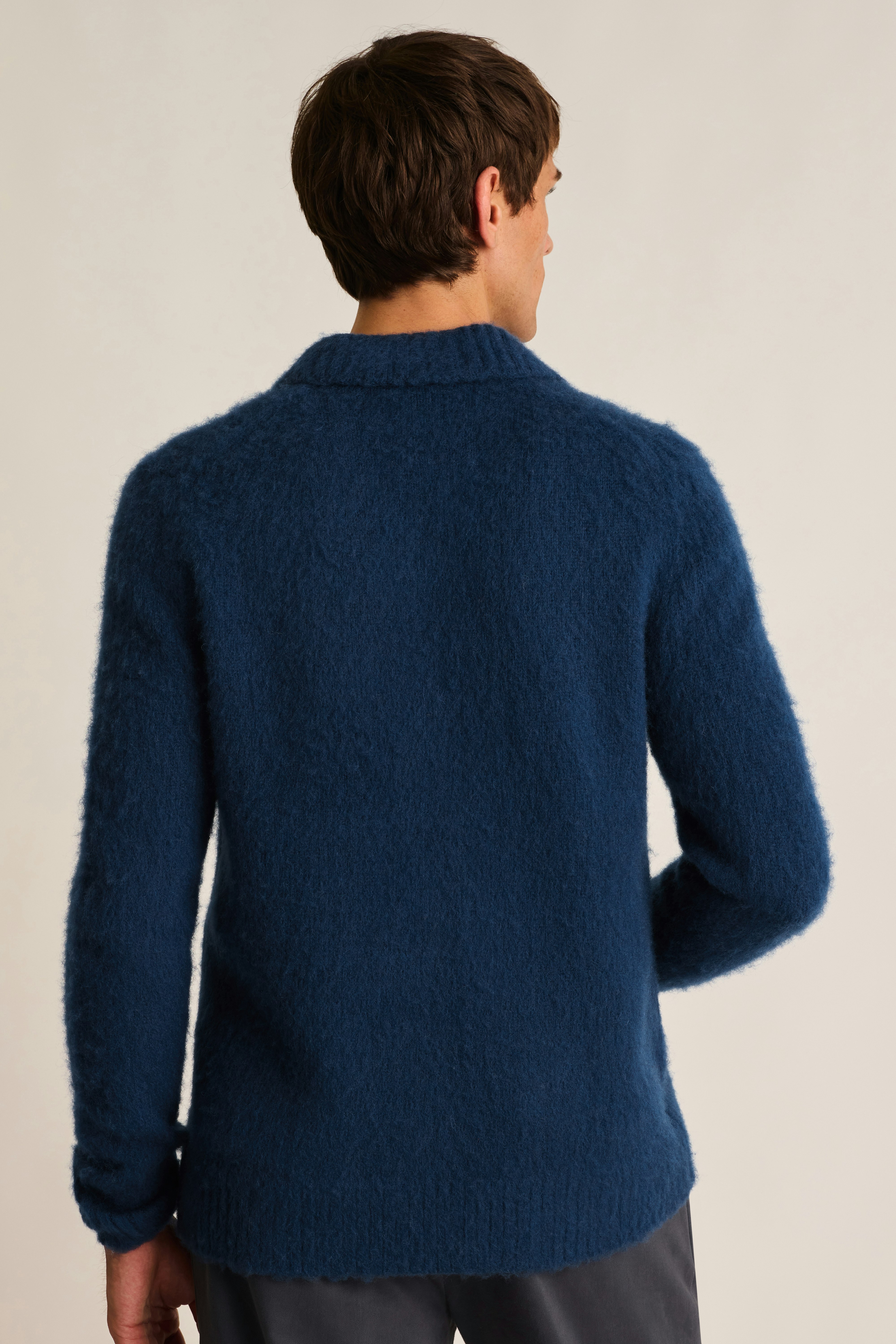 Brushed Wool Cardigan blue brushed wool blend 4 Brushed Wool Cardigan blue brushed wool blend