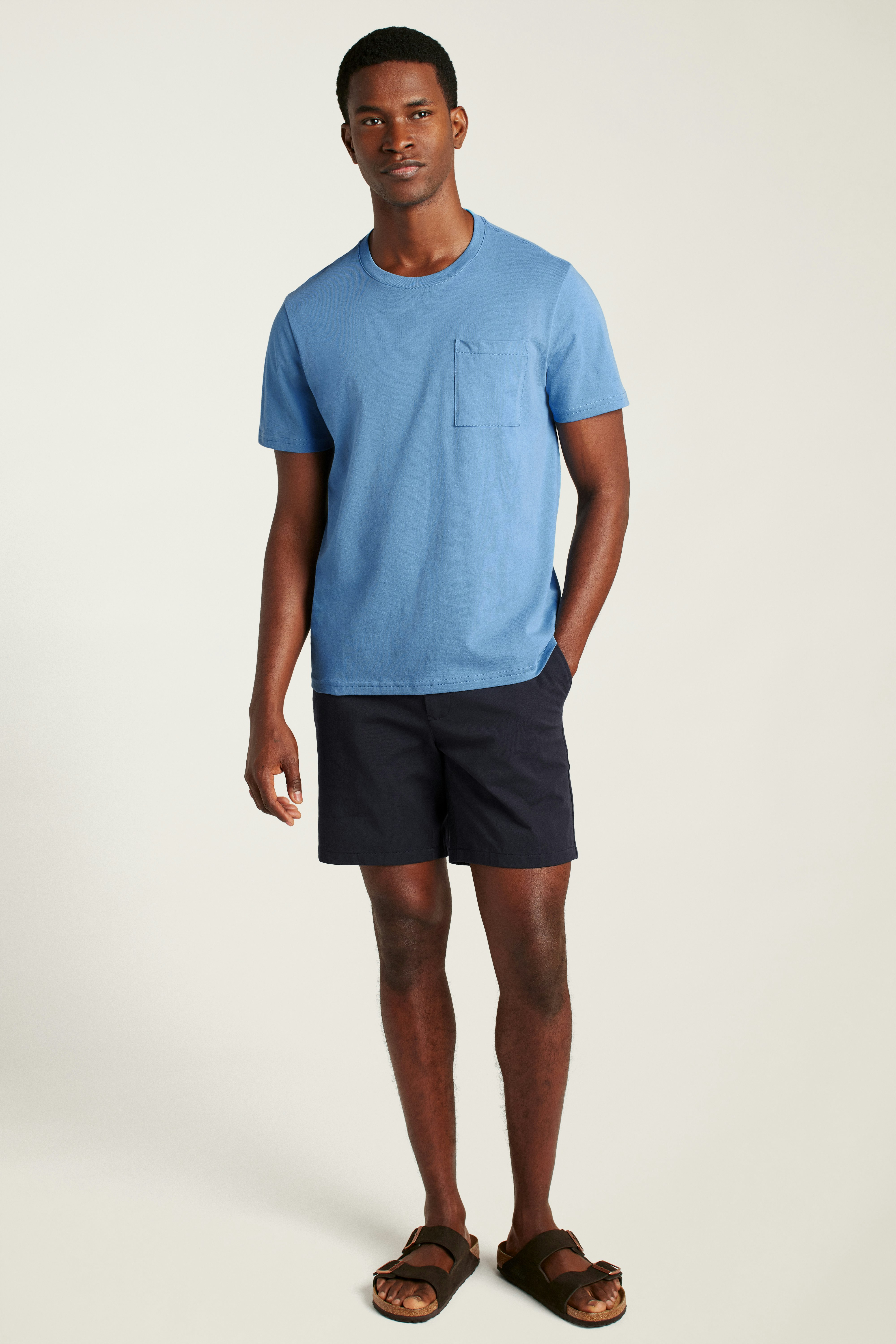 Forever Soft Cotton Pocket Tee moody blue