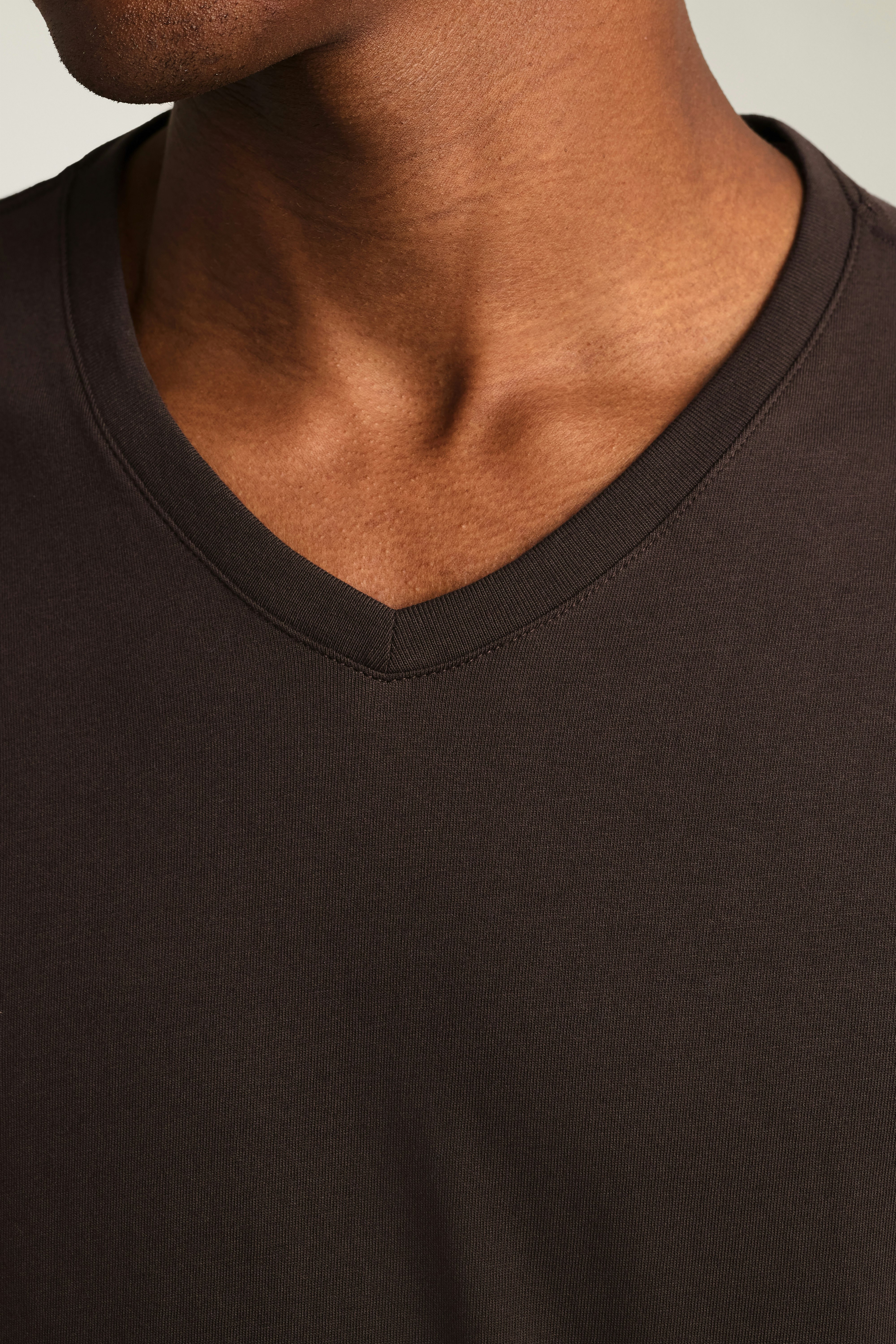 Forever Soft Cotton  V-Neck Tee chocolate brown