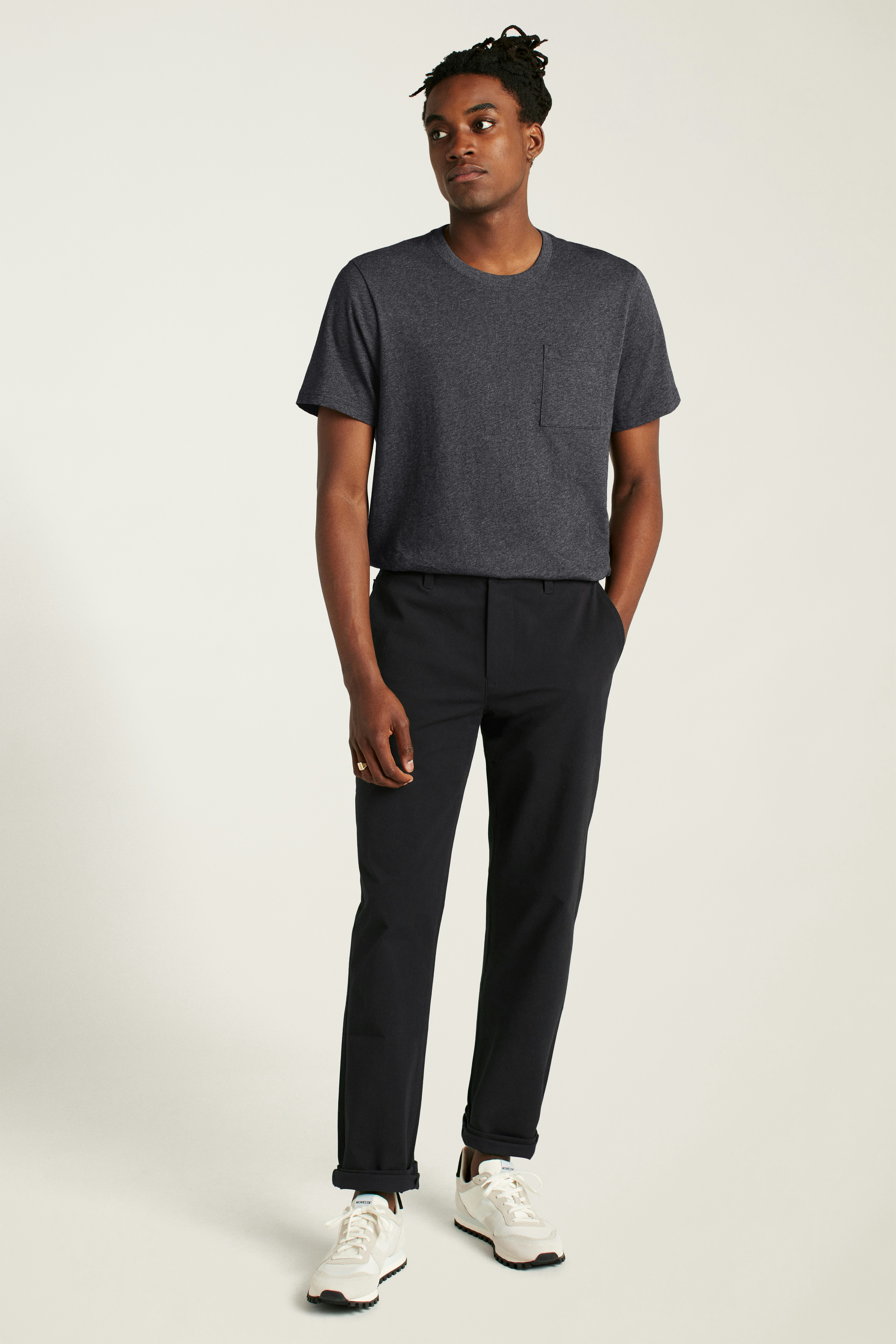 Forever Soft Cotton Pocket Tee heather charcoal