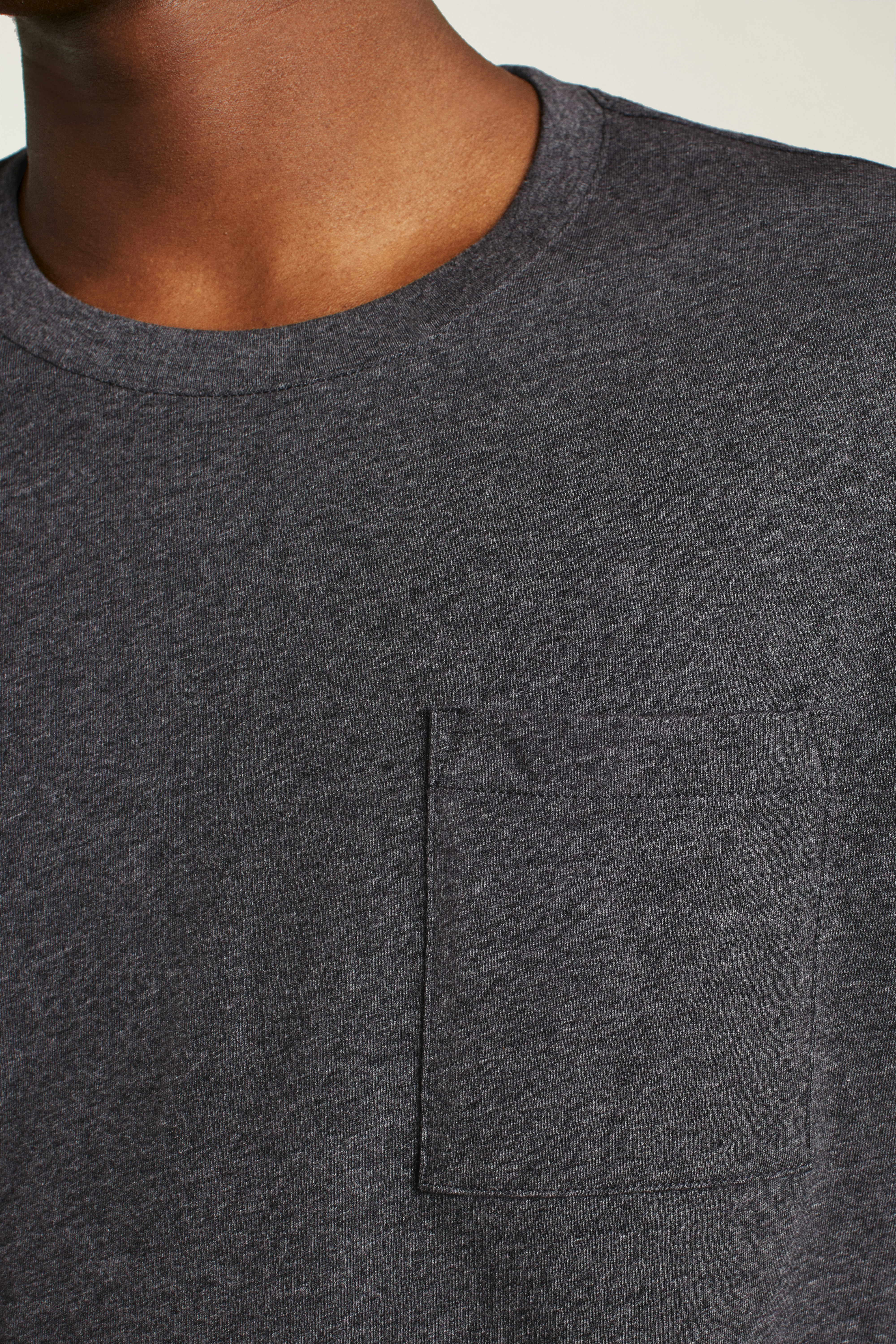 Forever Soft Cotton Pocket Tee heather charcoal