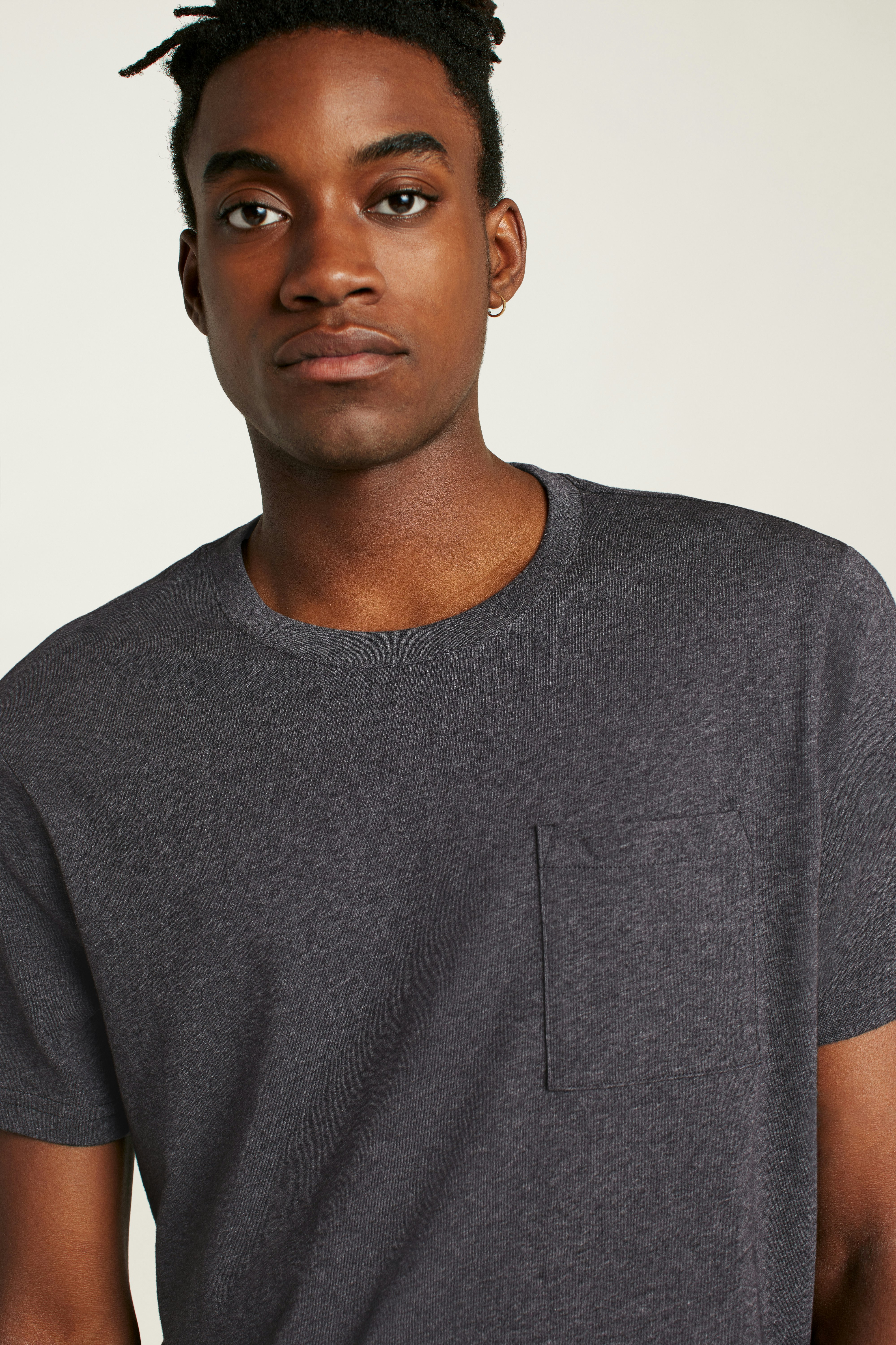 Forever Soft Cotton Pocket Tee heather charcoal