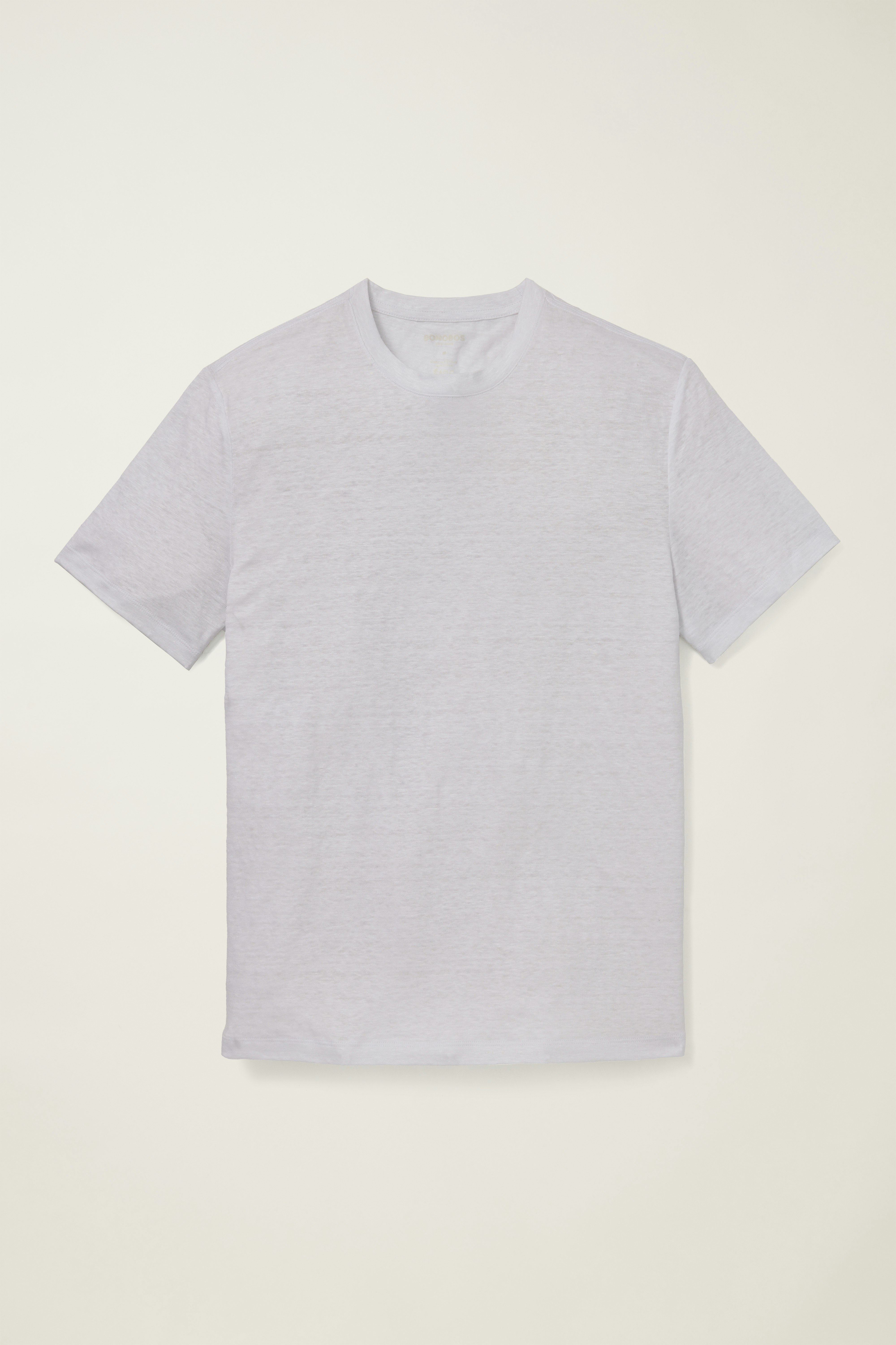 Linen Crew Neck Tee white