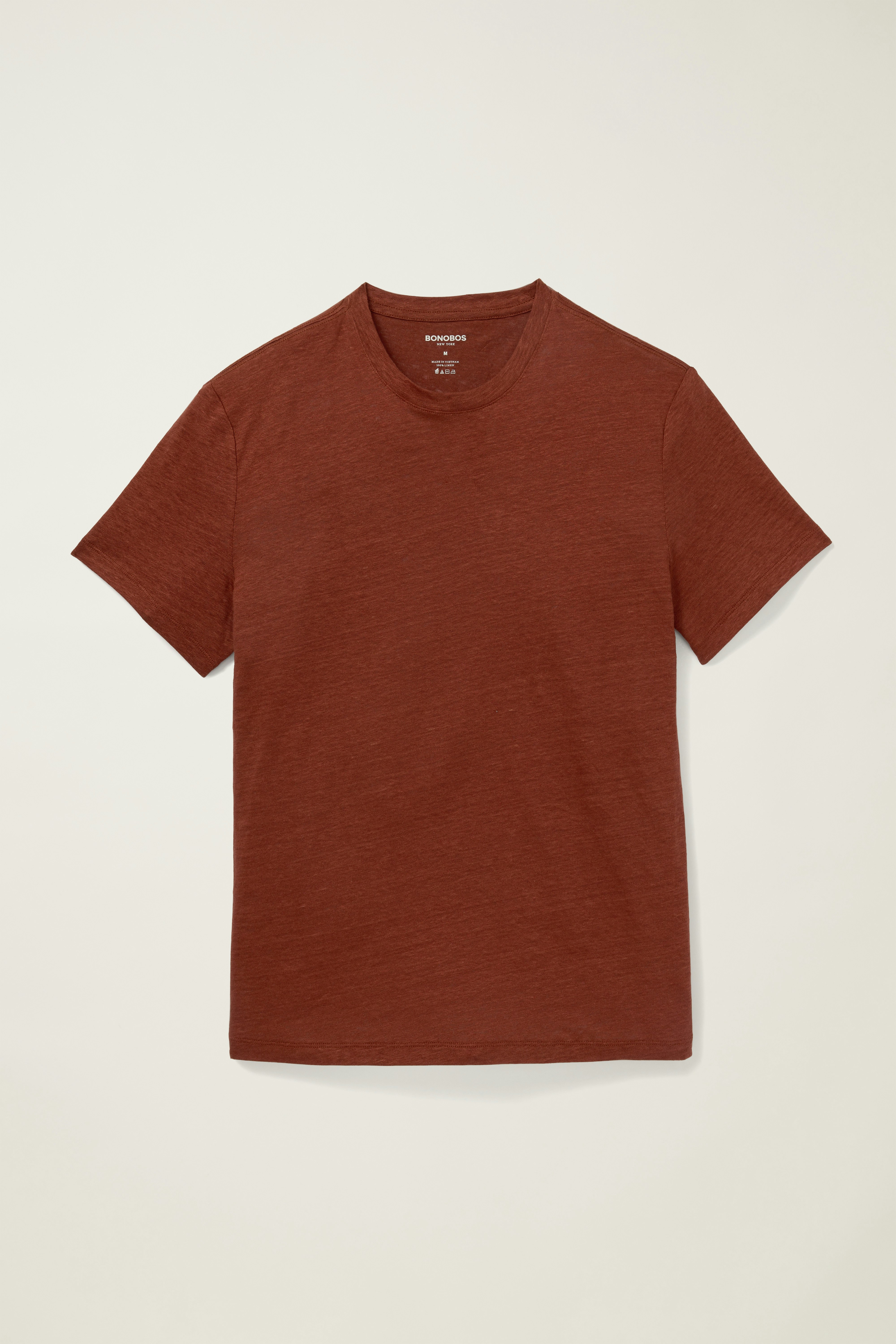 Linen Crew Neck Tee rust