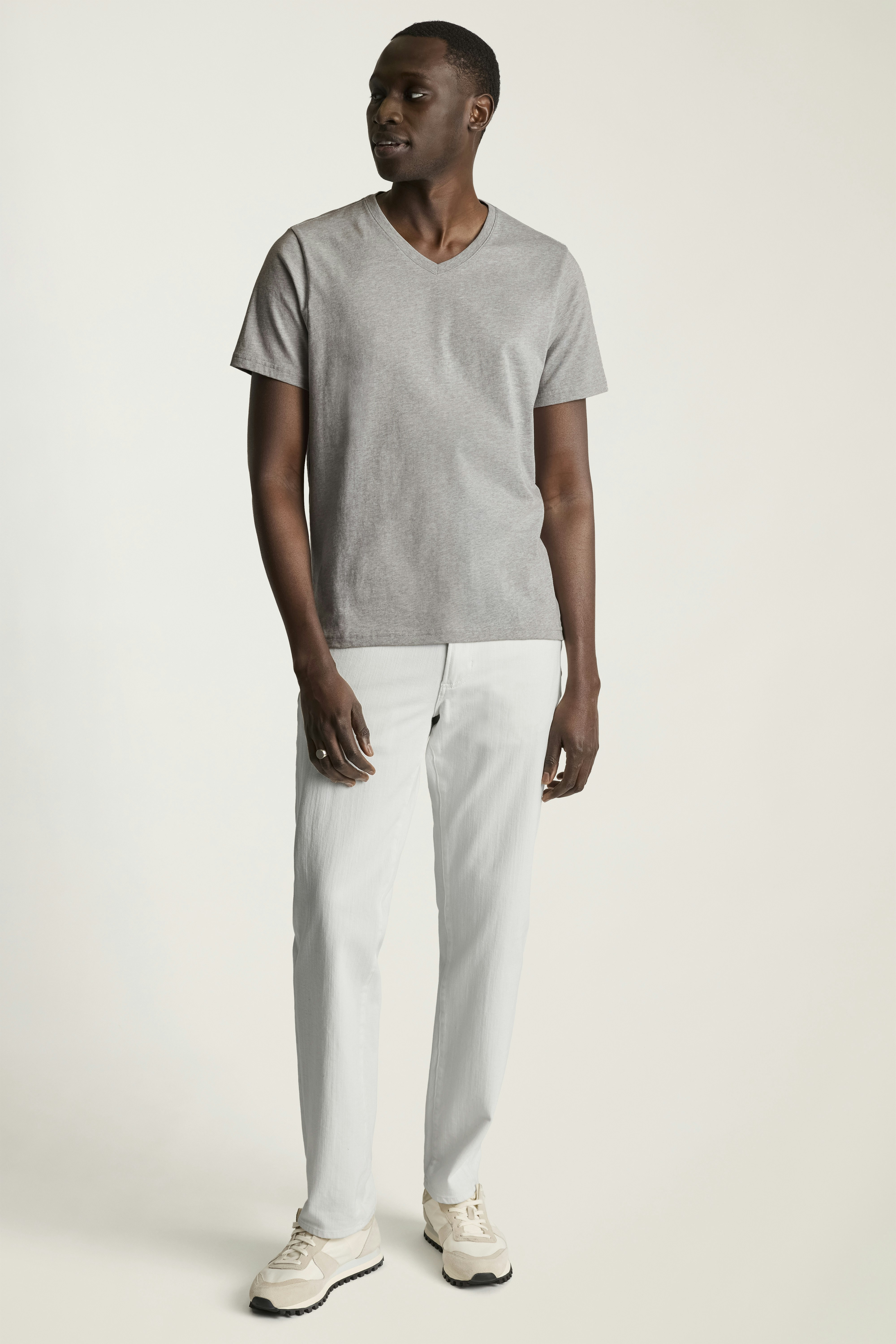 Forever Soft Cotton  V-Neck Tee heather grey