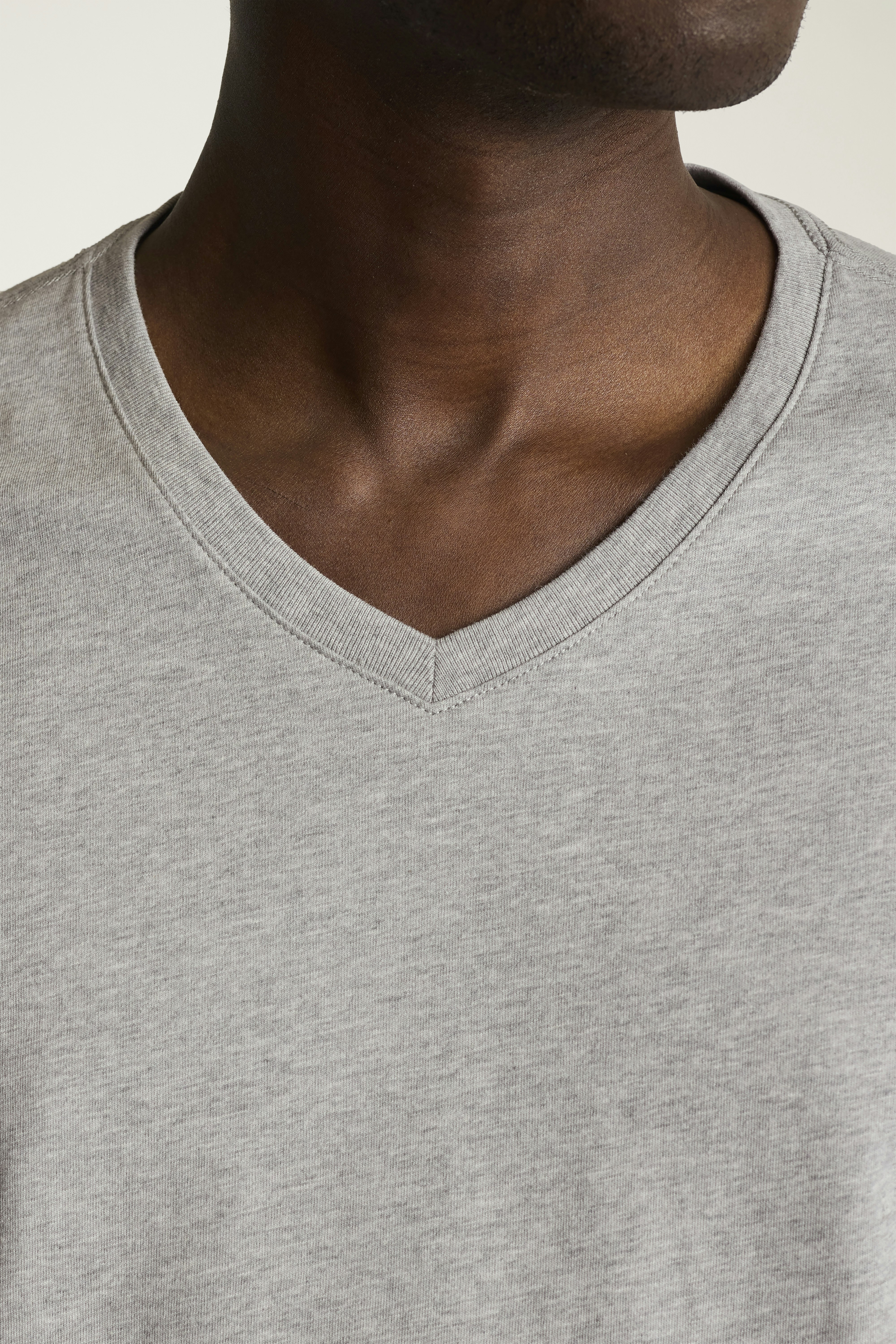 Forever Soft Cotton  V-Neck Tee heather grey
