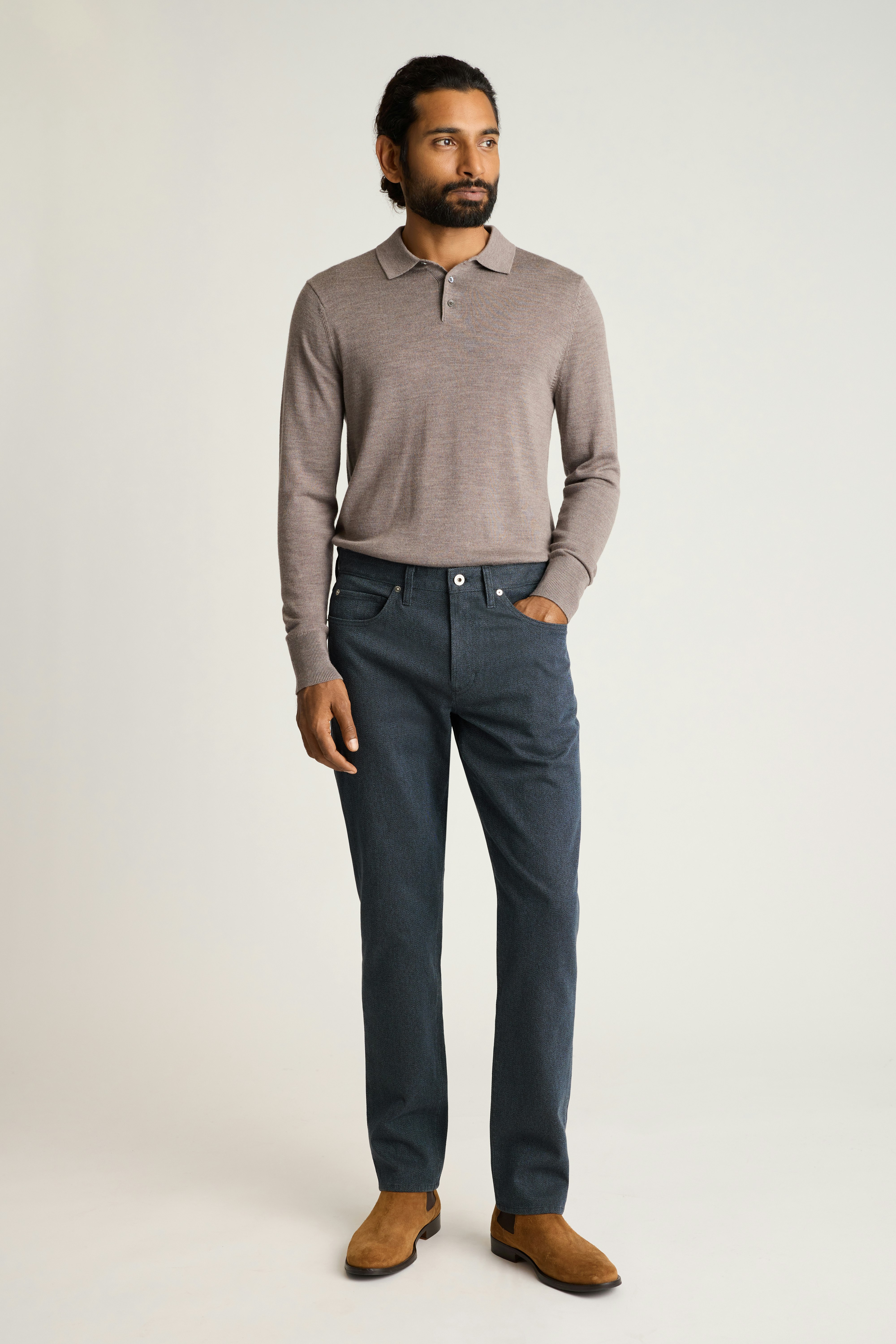 Ridgewood Textured 5-Pocket Pant navy blue twill