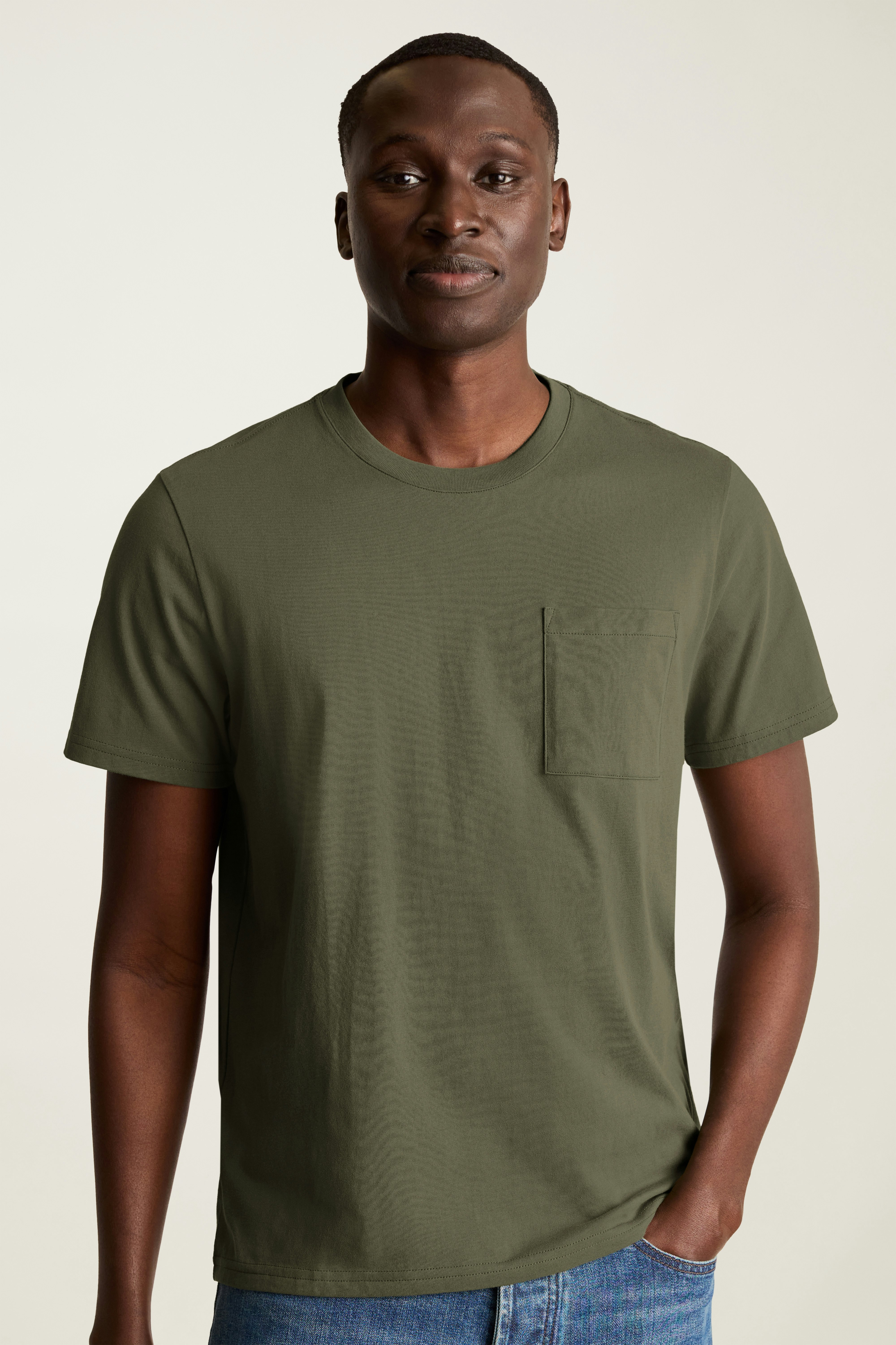 Forever Soft Cotton Pocket Tee dark green