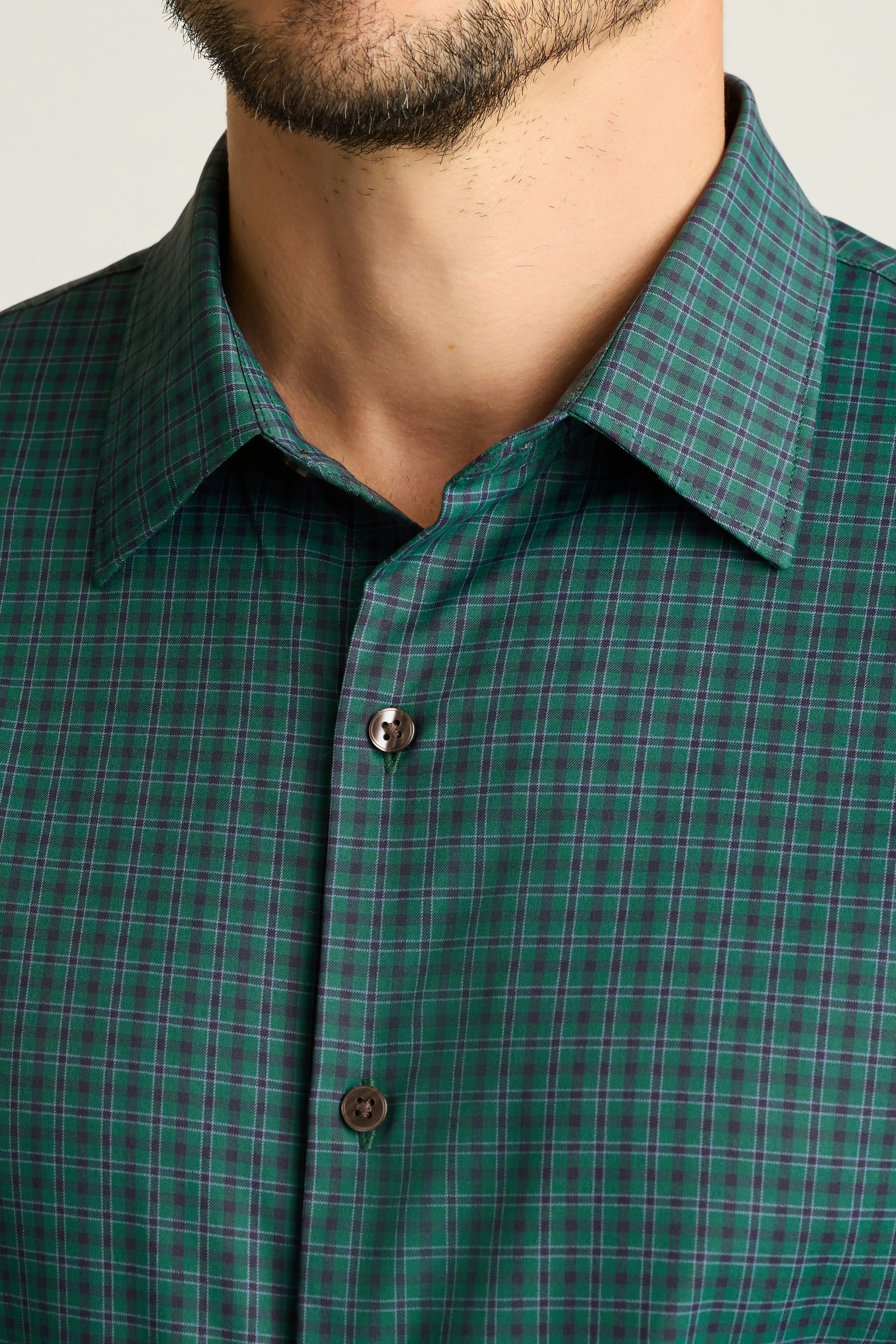 Tech Button Down Shirt green newburgh gingham