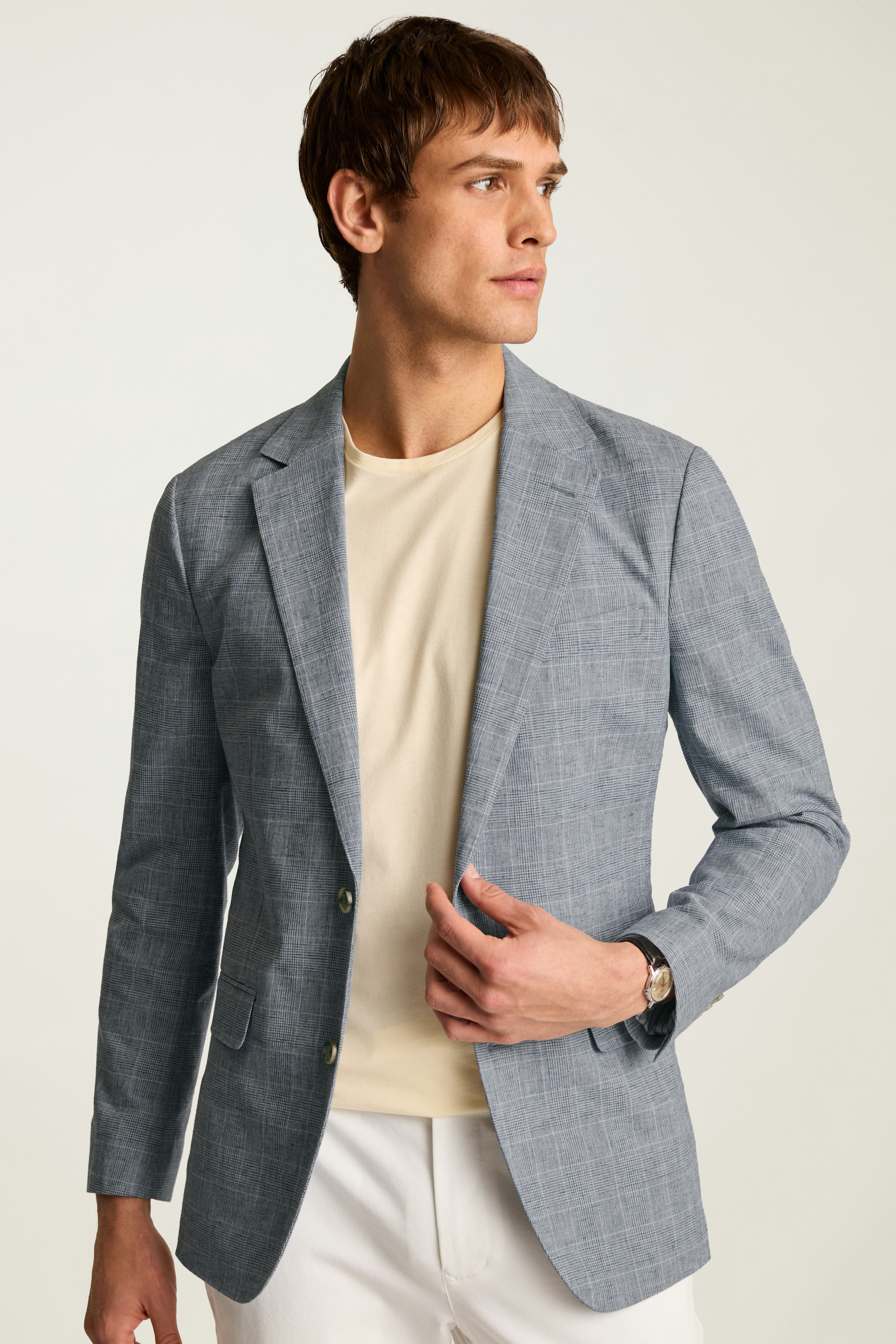 Jetsetter Unconstructed Blazer blue glenplaid
