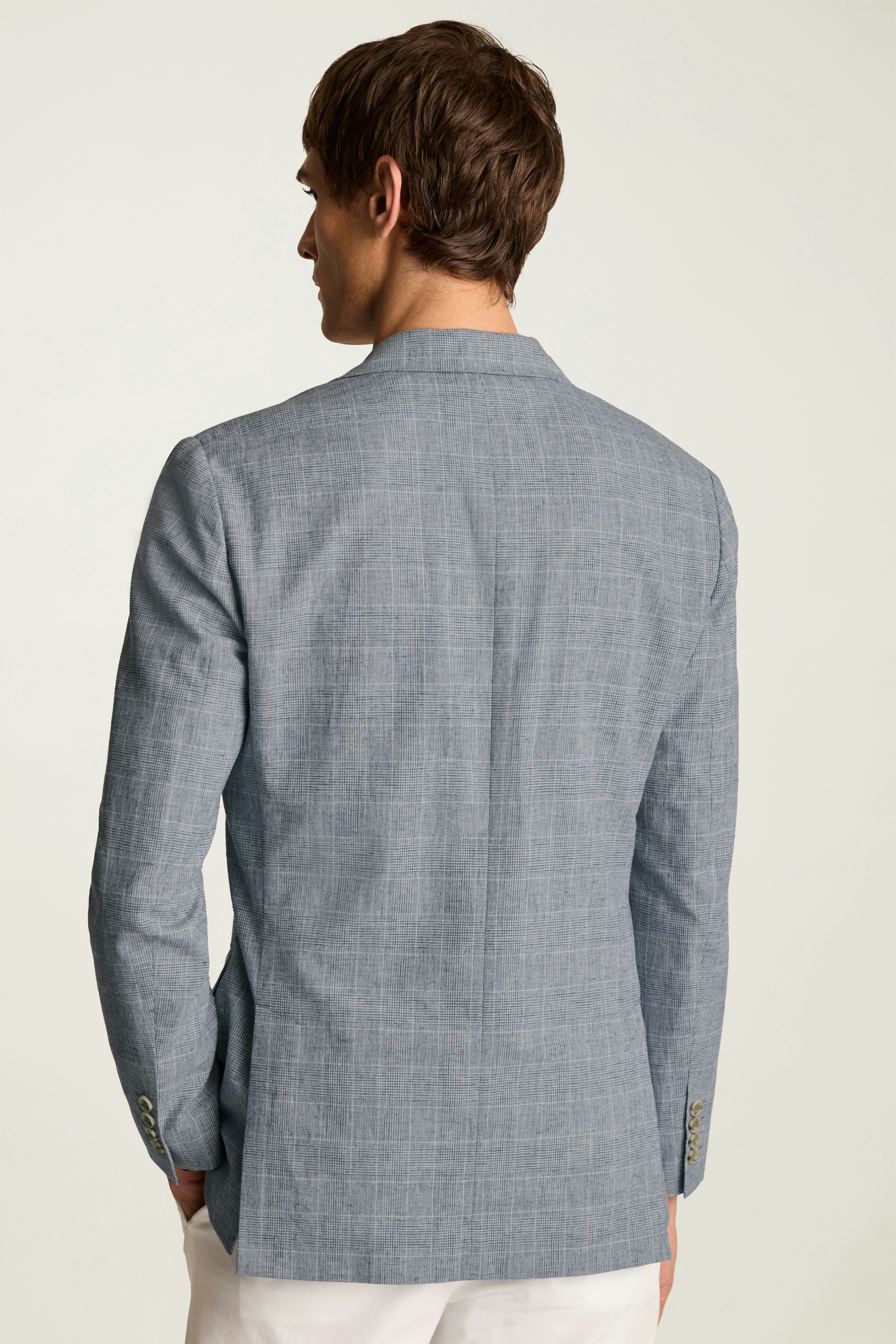 Jetsetter Unconstructed Blazer blue glenplaid