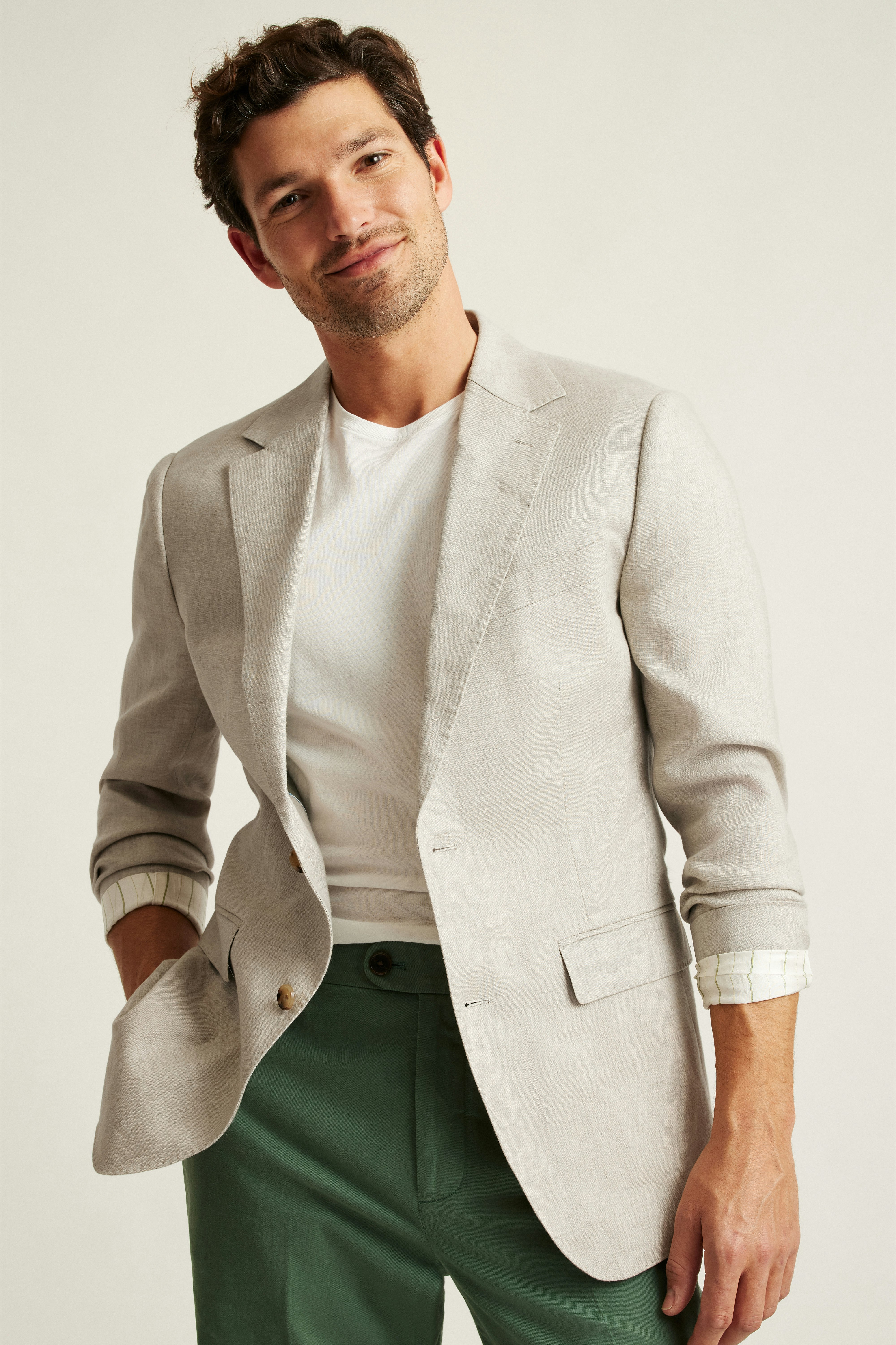 Jetsetter Italian Linen Blazer stone