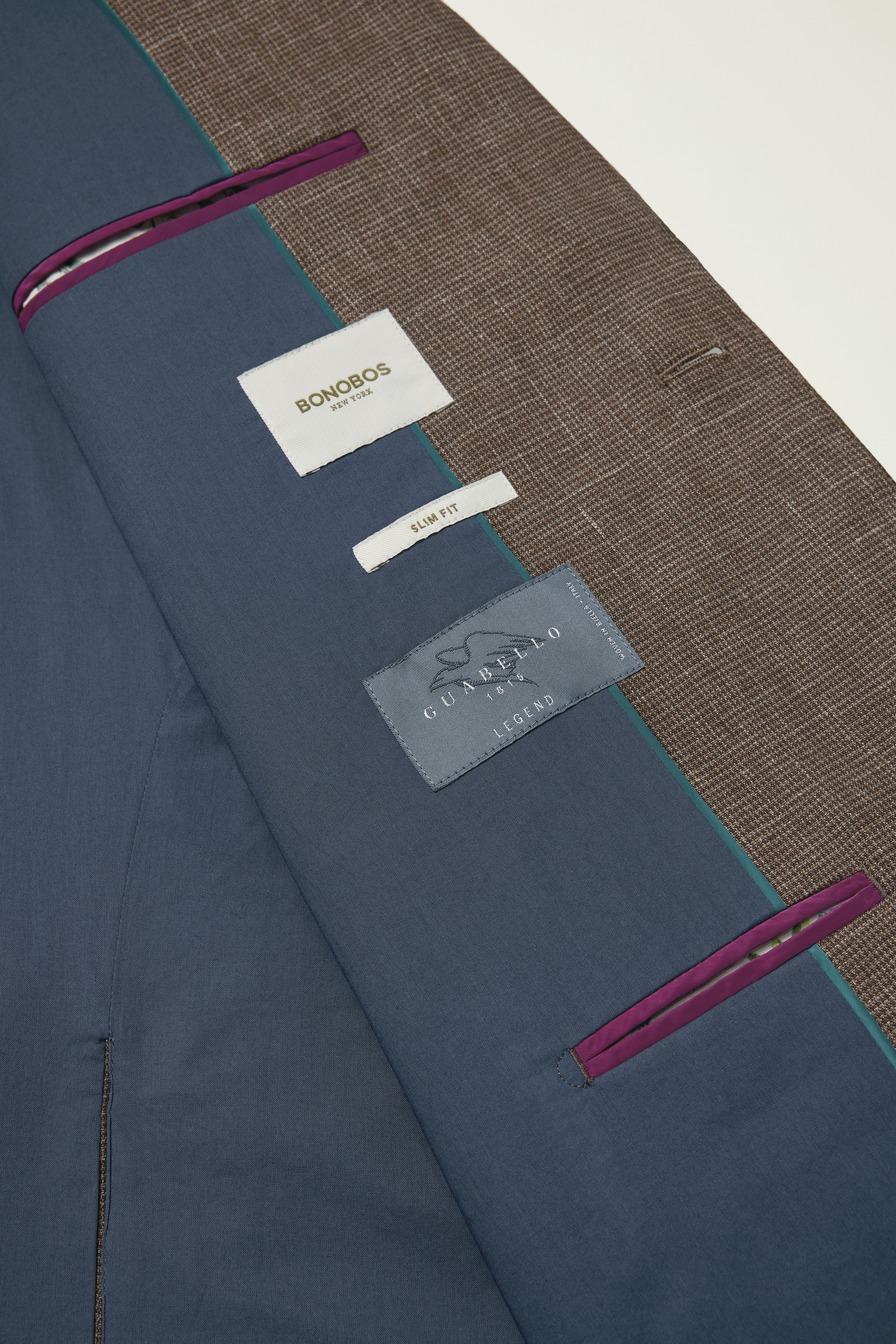 Jetsetter Italian Linen Blazer brown houndstooth