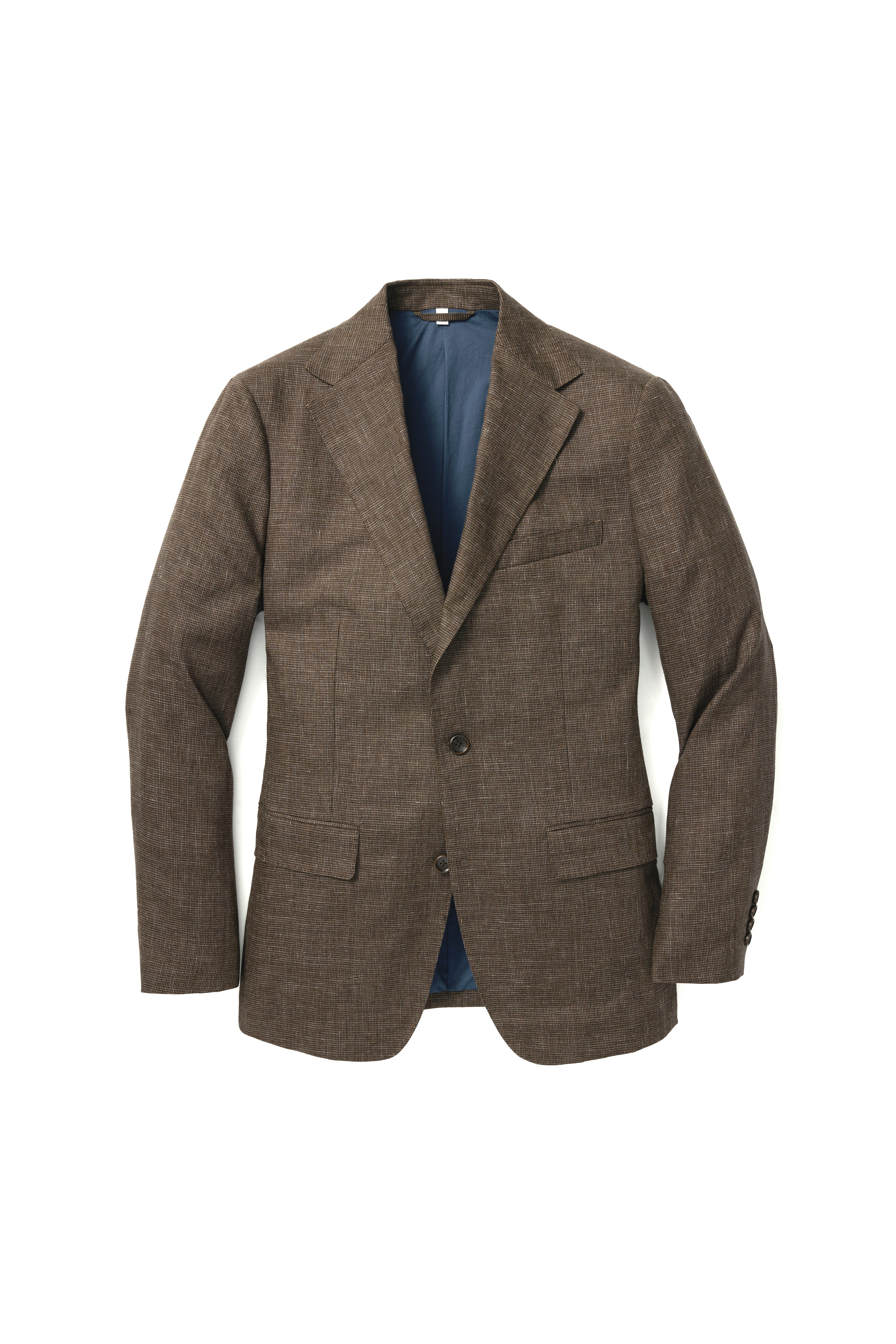 Jetsetter Italian Linen Blazer brown houndstooth