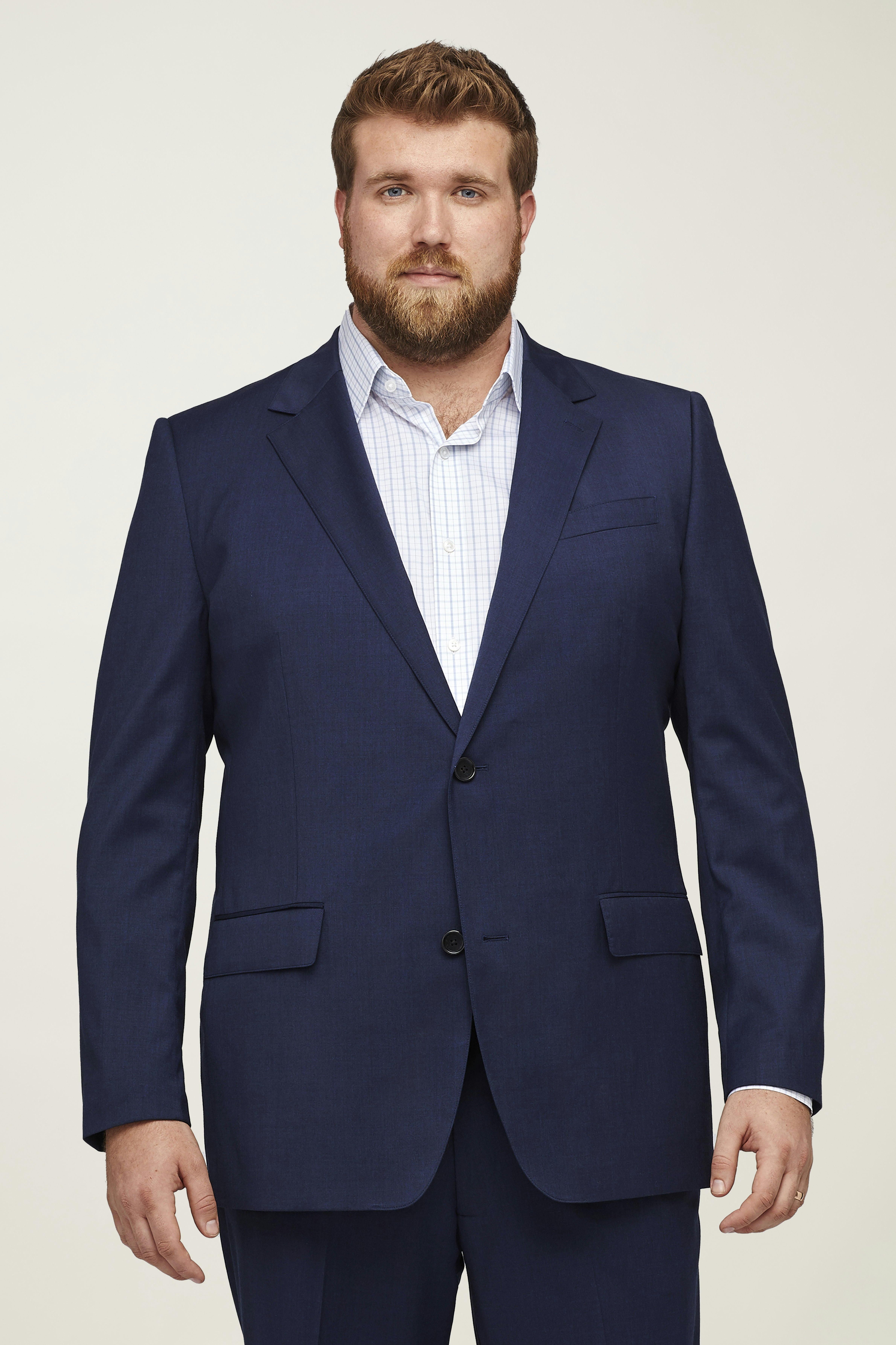 Jetsetter Stretch Wool Suit Jacket Extended Sizes light navy