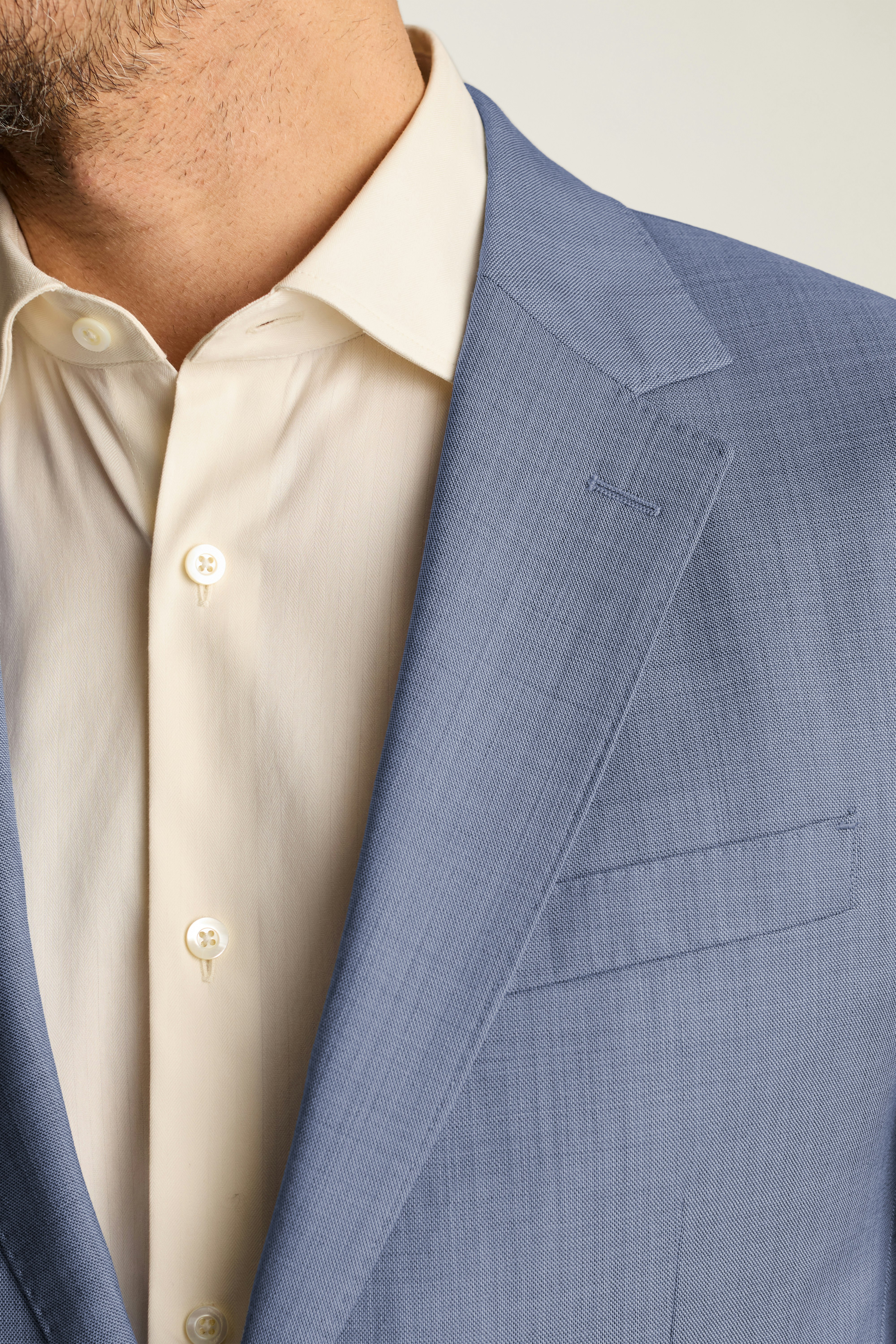 Jetsetter Italian Wool Blazer mid blue sharkskin