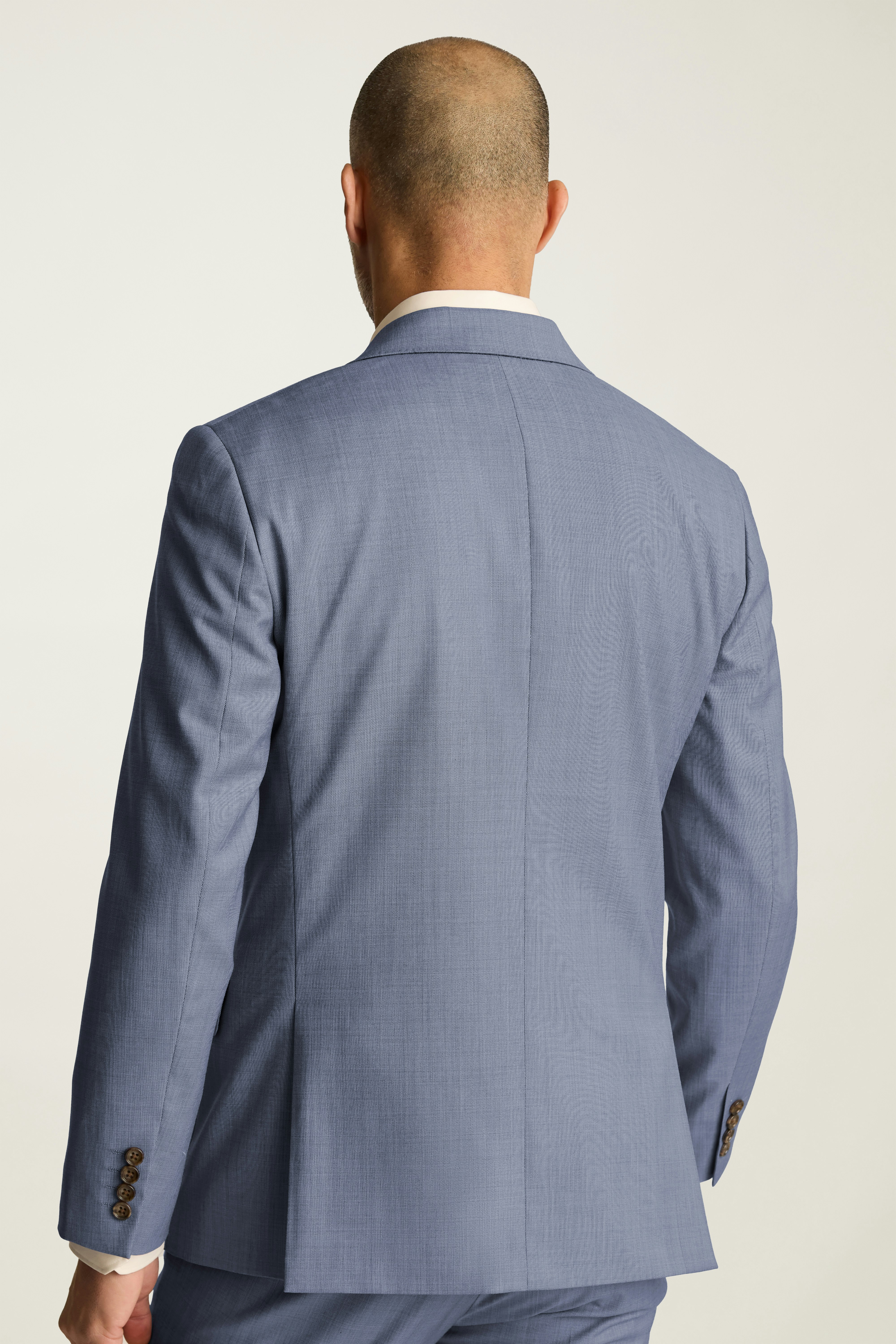 Jetsetter Italian Wool Blazer mid blue sharkskin