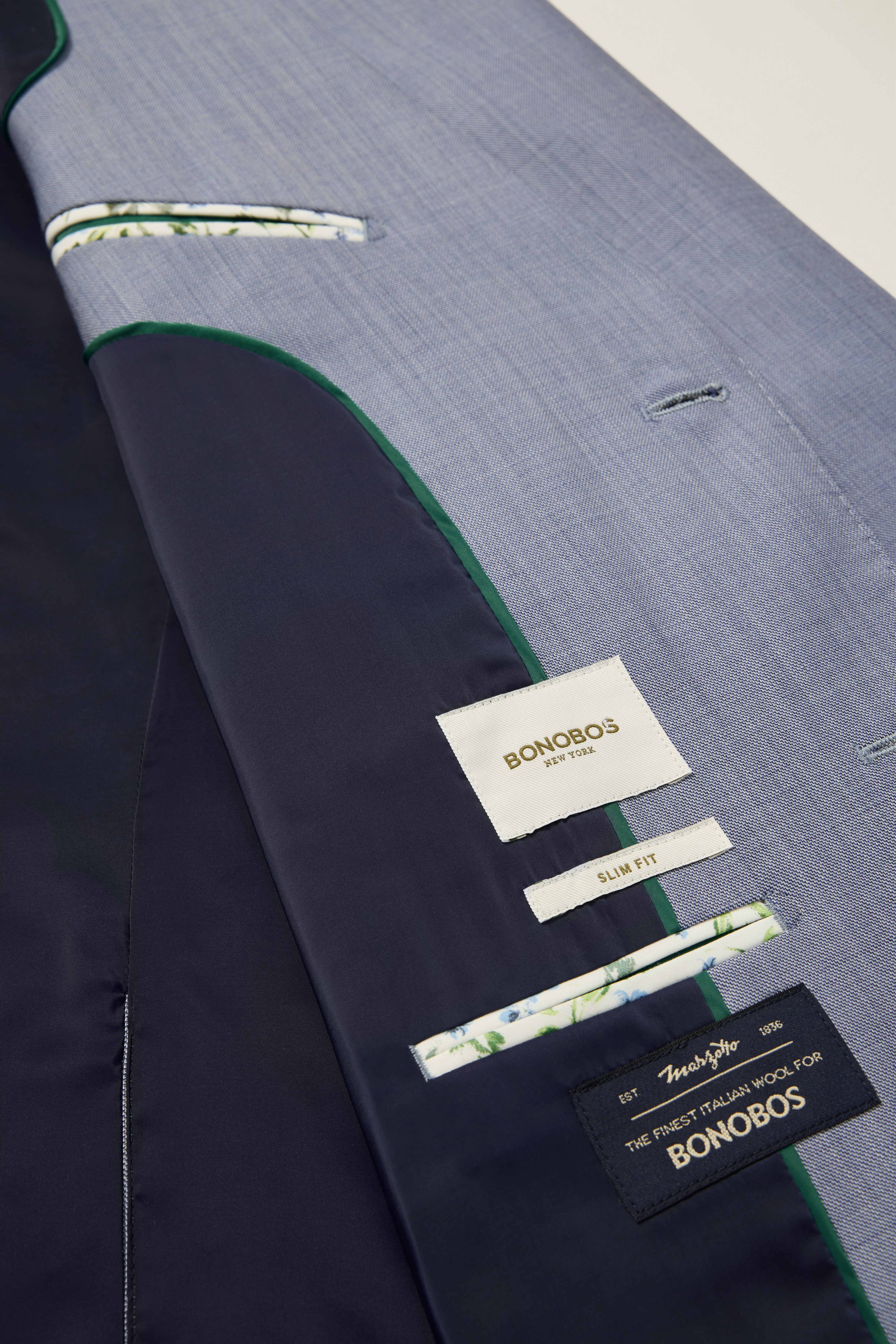 Jetsetter Italian Wool Blazer mid blue sharkskin