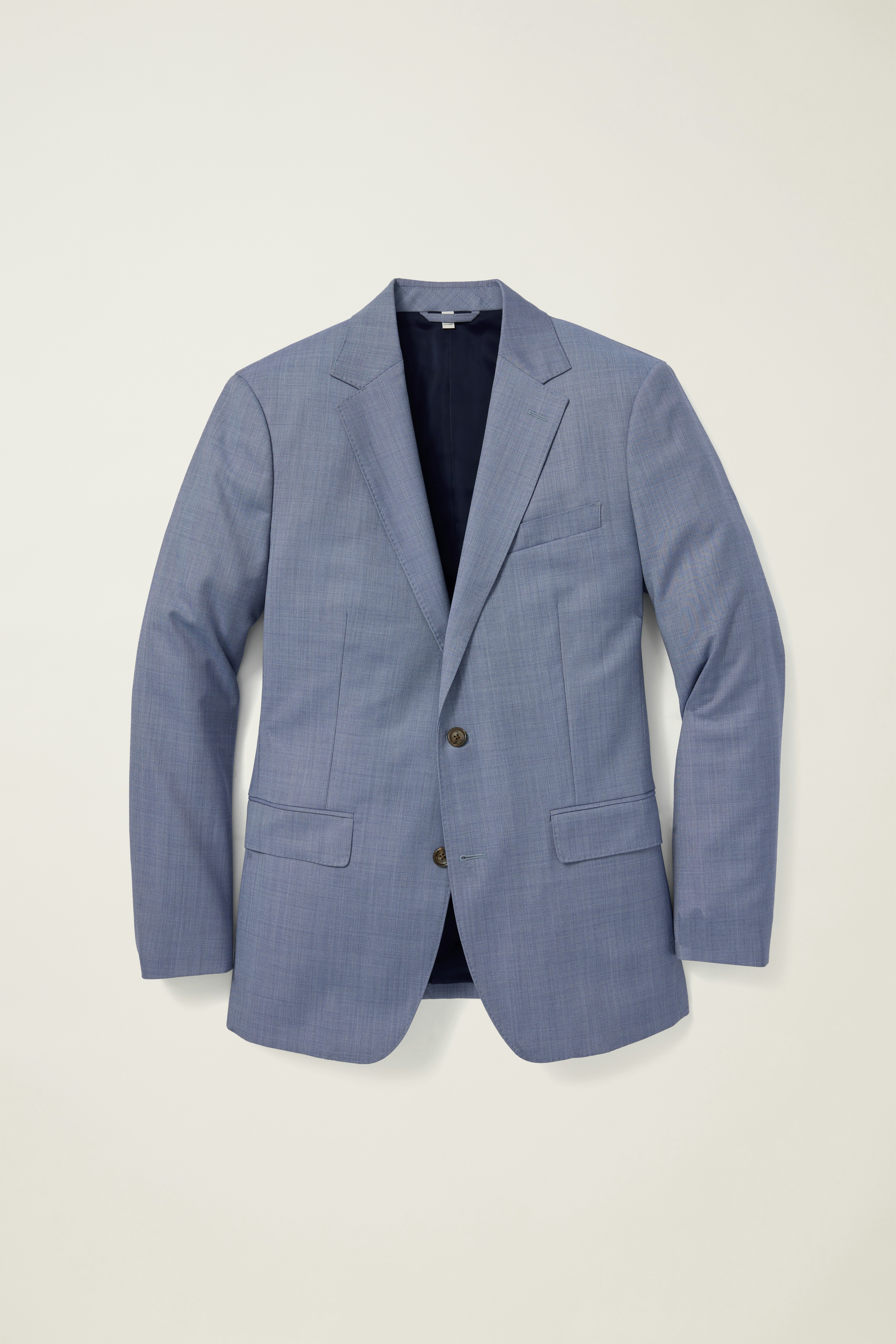 Jetsetter Italian Wool Blazer mid blue sharkskin