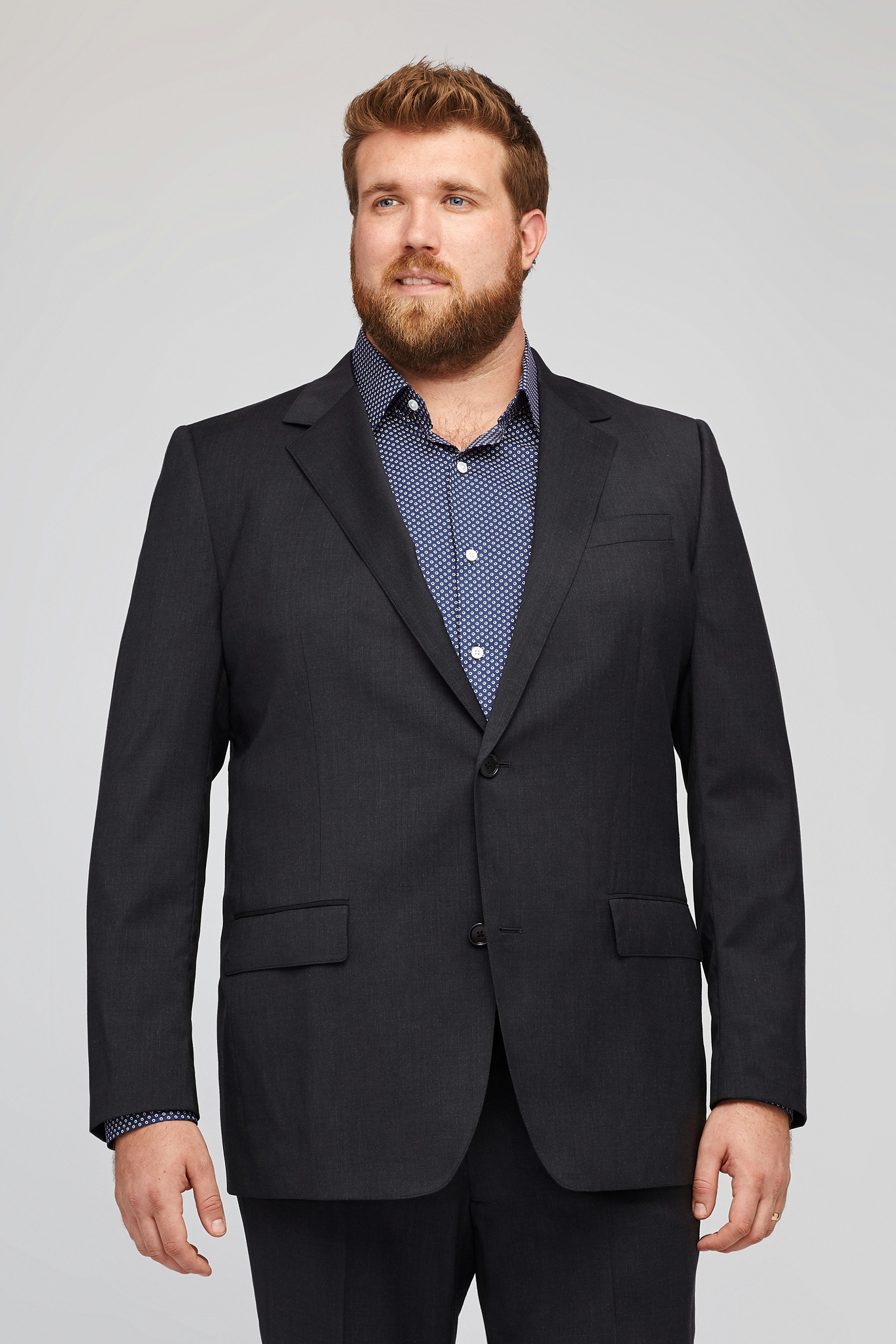 Jetsetter Stretch Wool Suit Jacket Extended Sizes charcoal