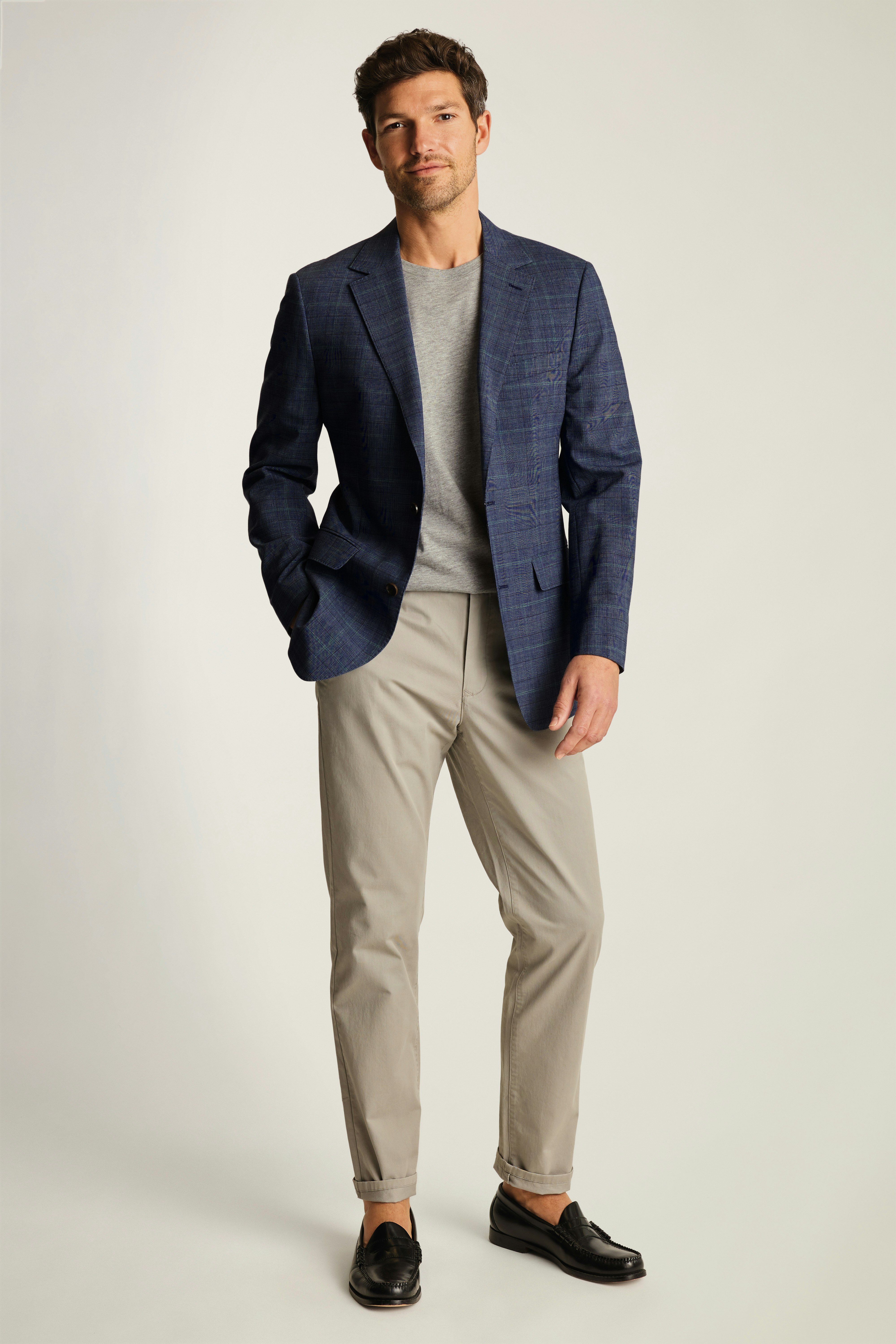 Jetsetter Italian Wool Blazer blue green glenplaid