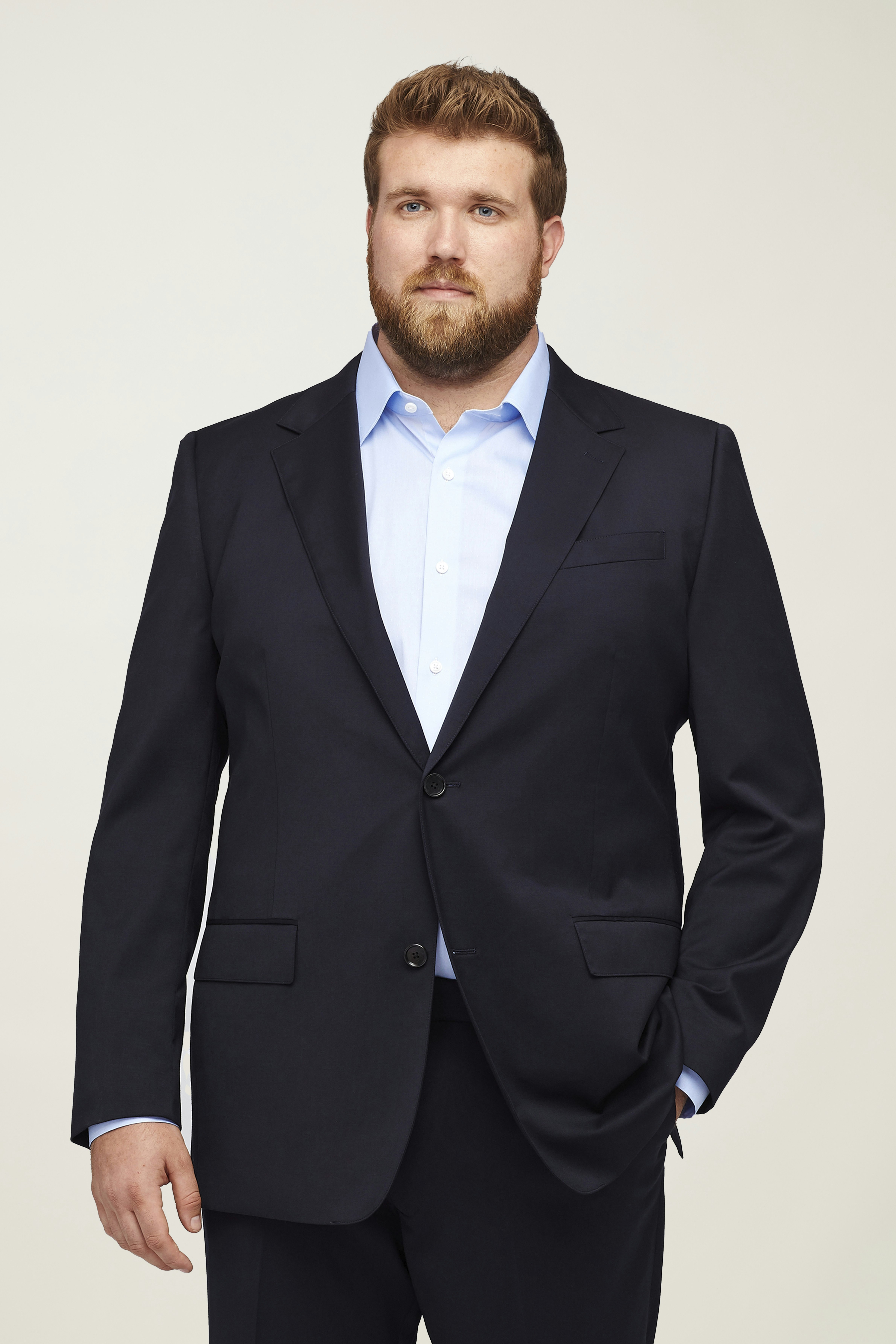 Jetsetter Stretch Wool Suit Jacket Extended Sizes navy