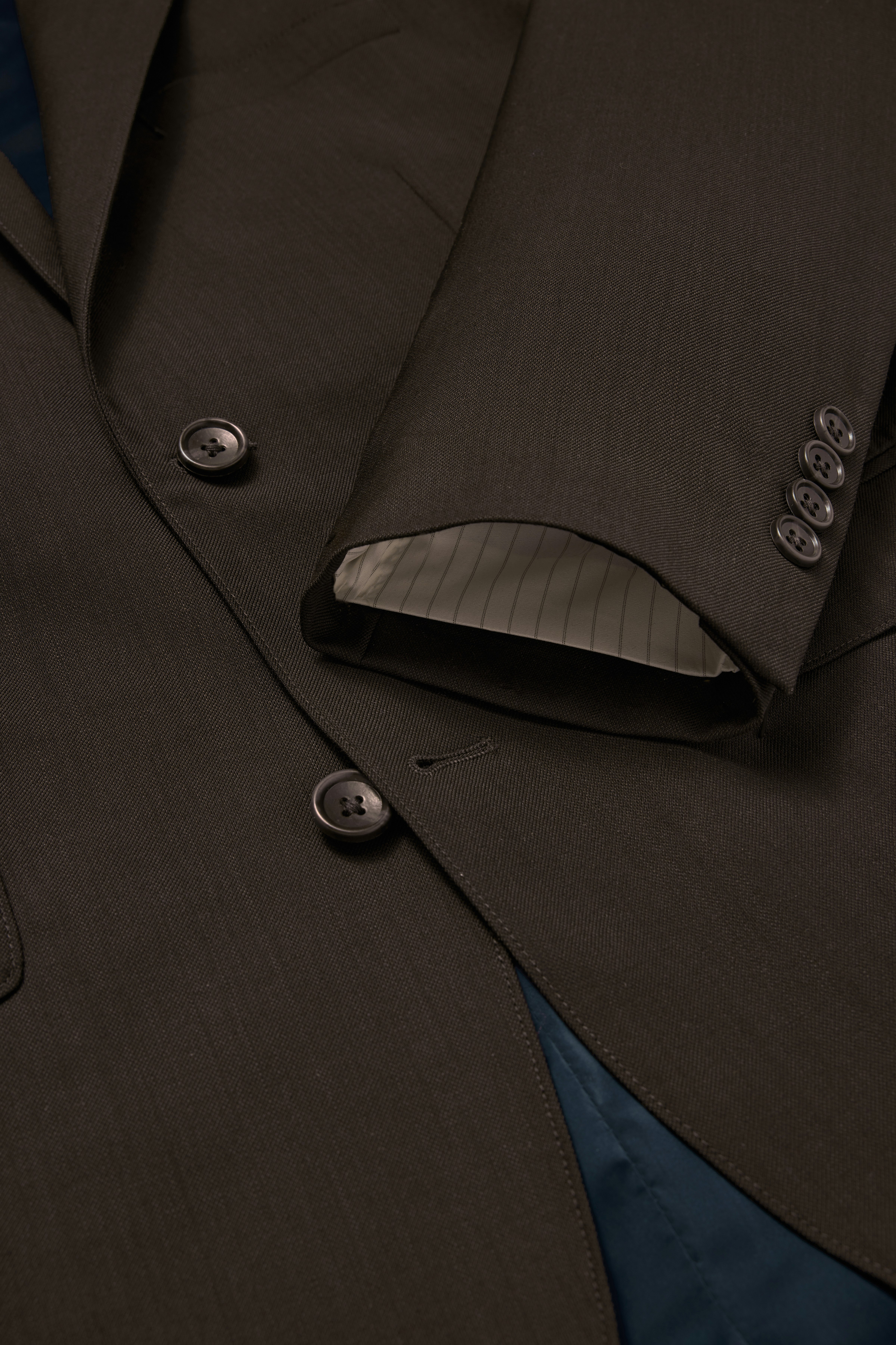 Jetsetter Italian Wool Blazer chocolate brown sharkskin