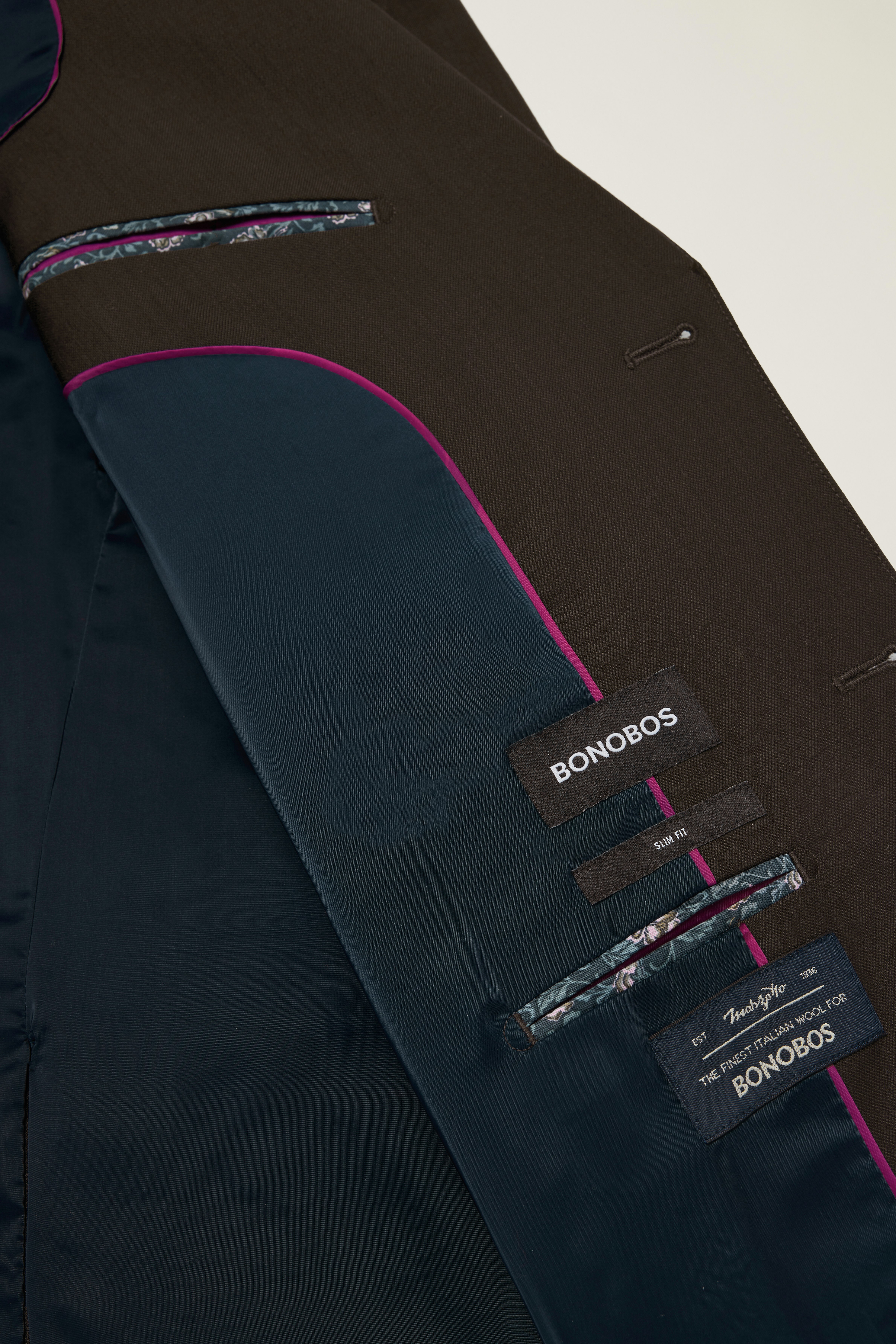 Jetsetter Italian Wool Blazer chocolate brown sharkskin