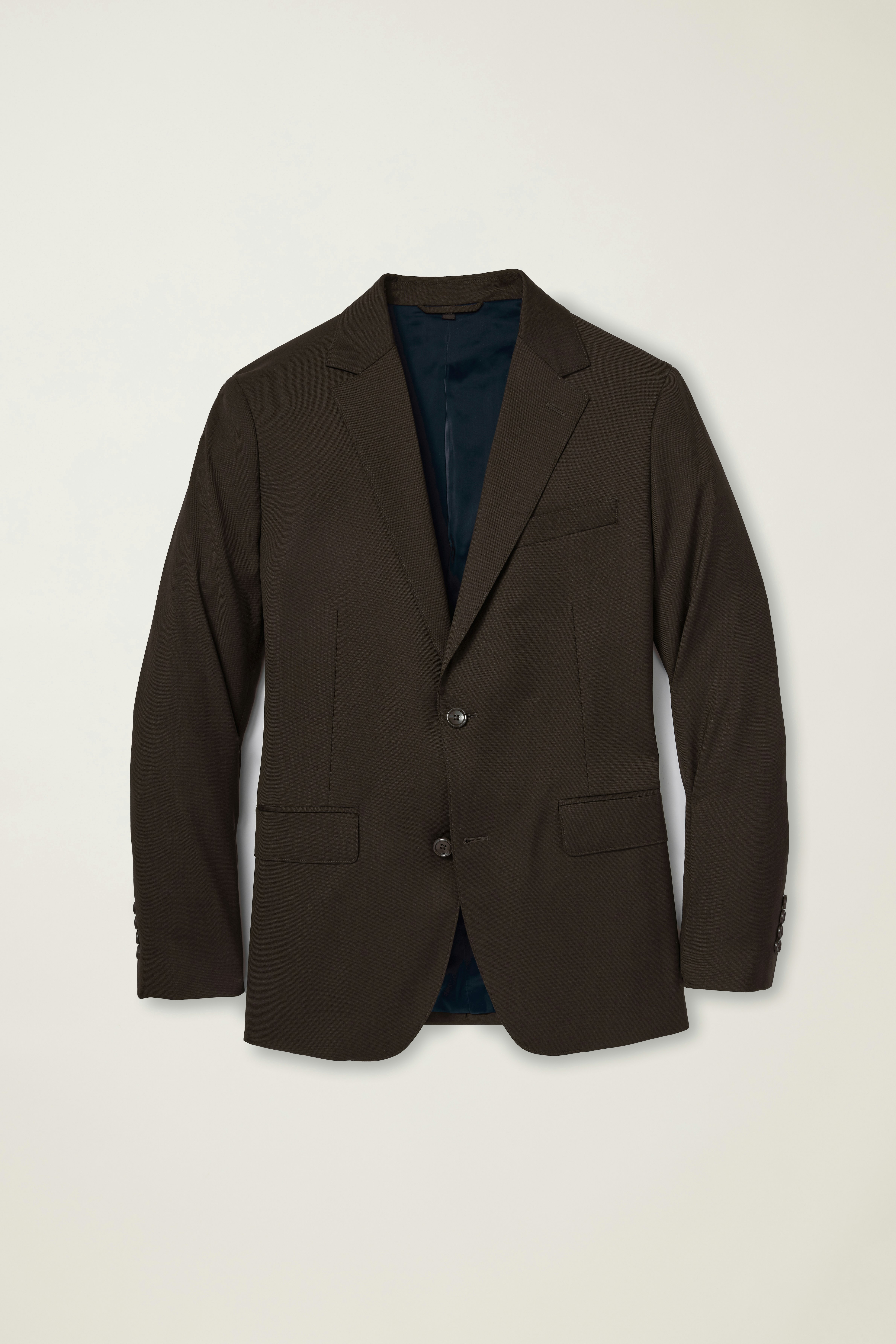 Jetsetter Italian Wool Blazer chocolate brown sharkskin