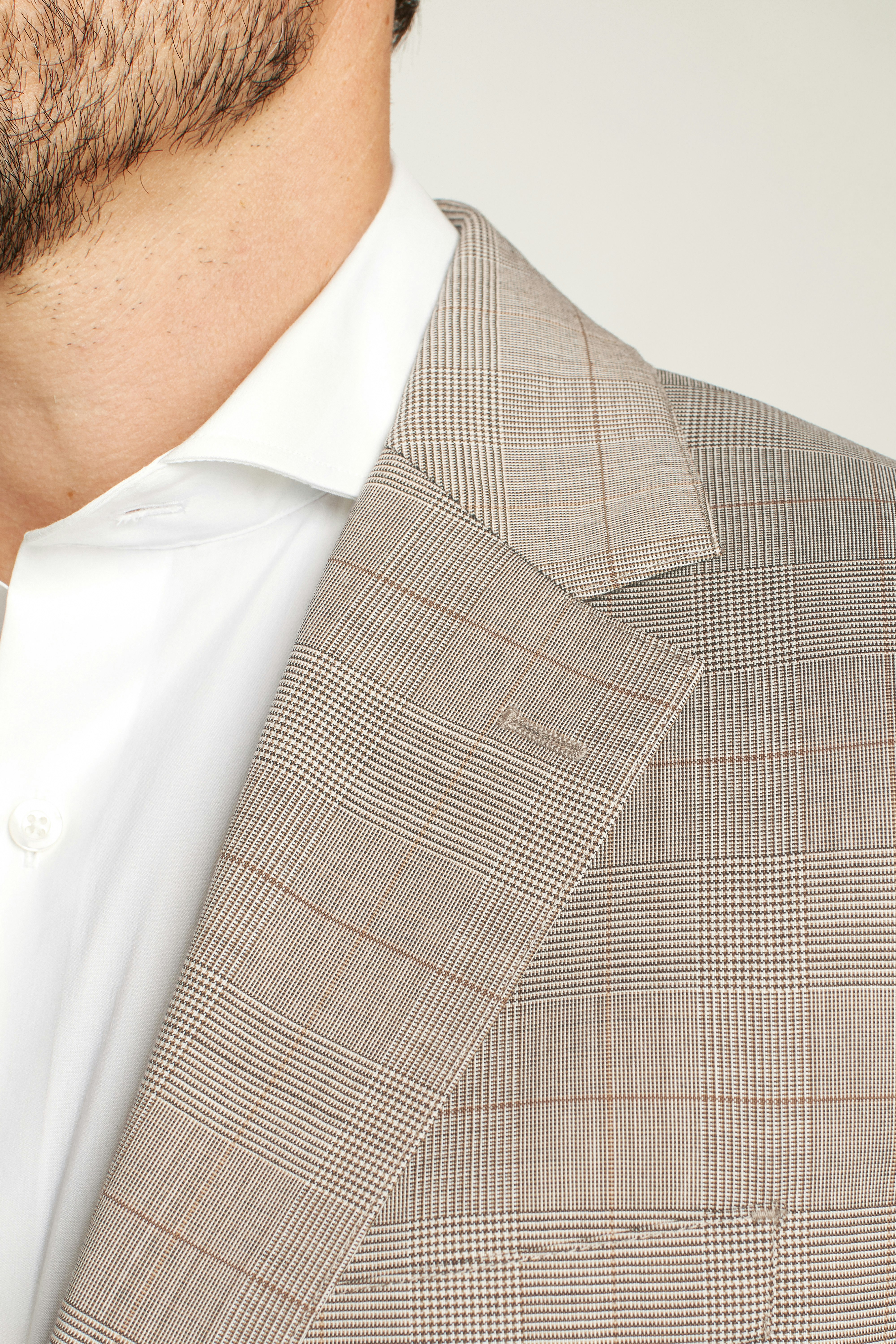 Jetsetter Italian Wool Blazer tan plaid