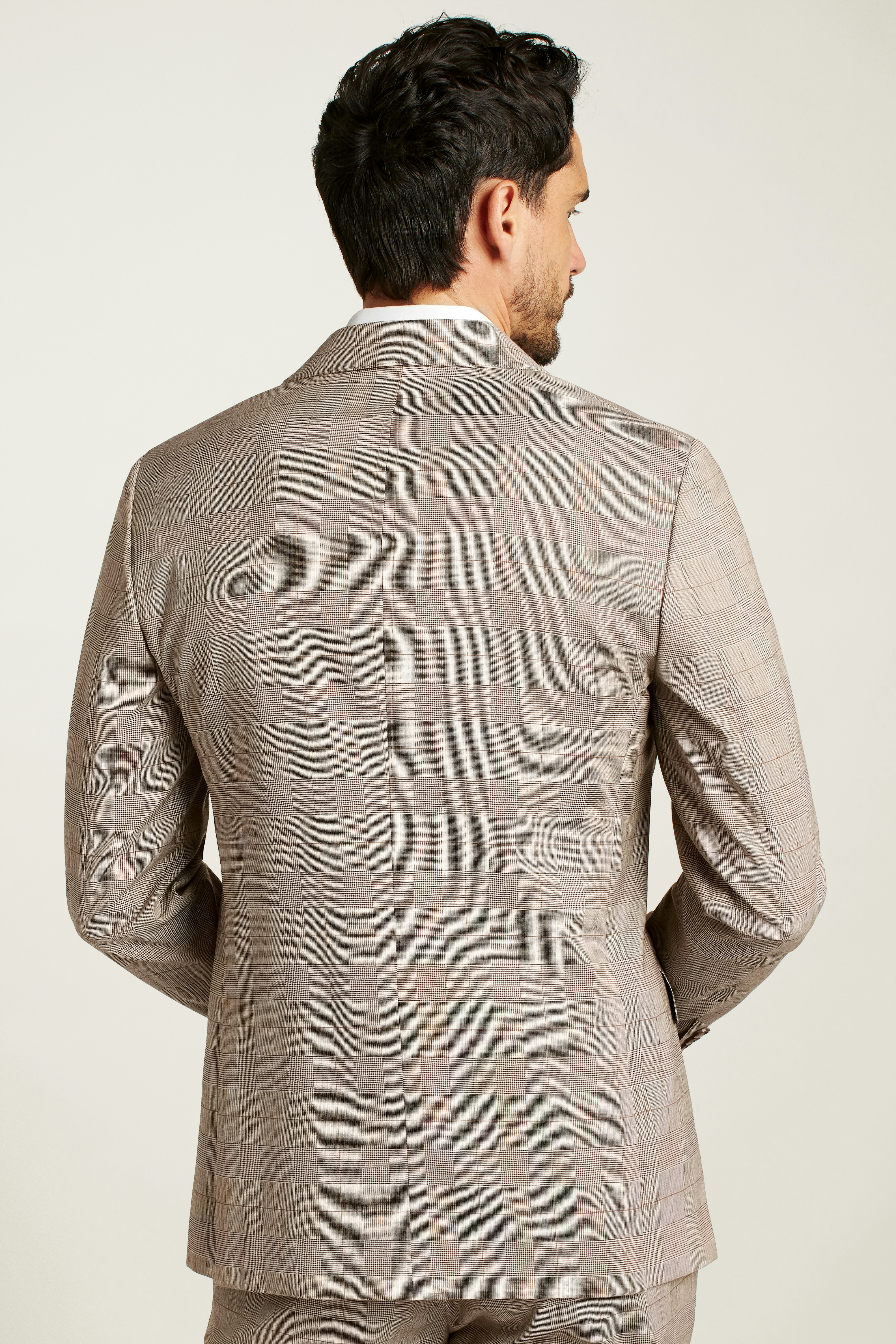 Jetsetter Italian Wool Blazer tan plaid