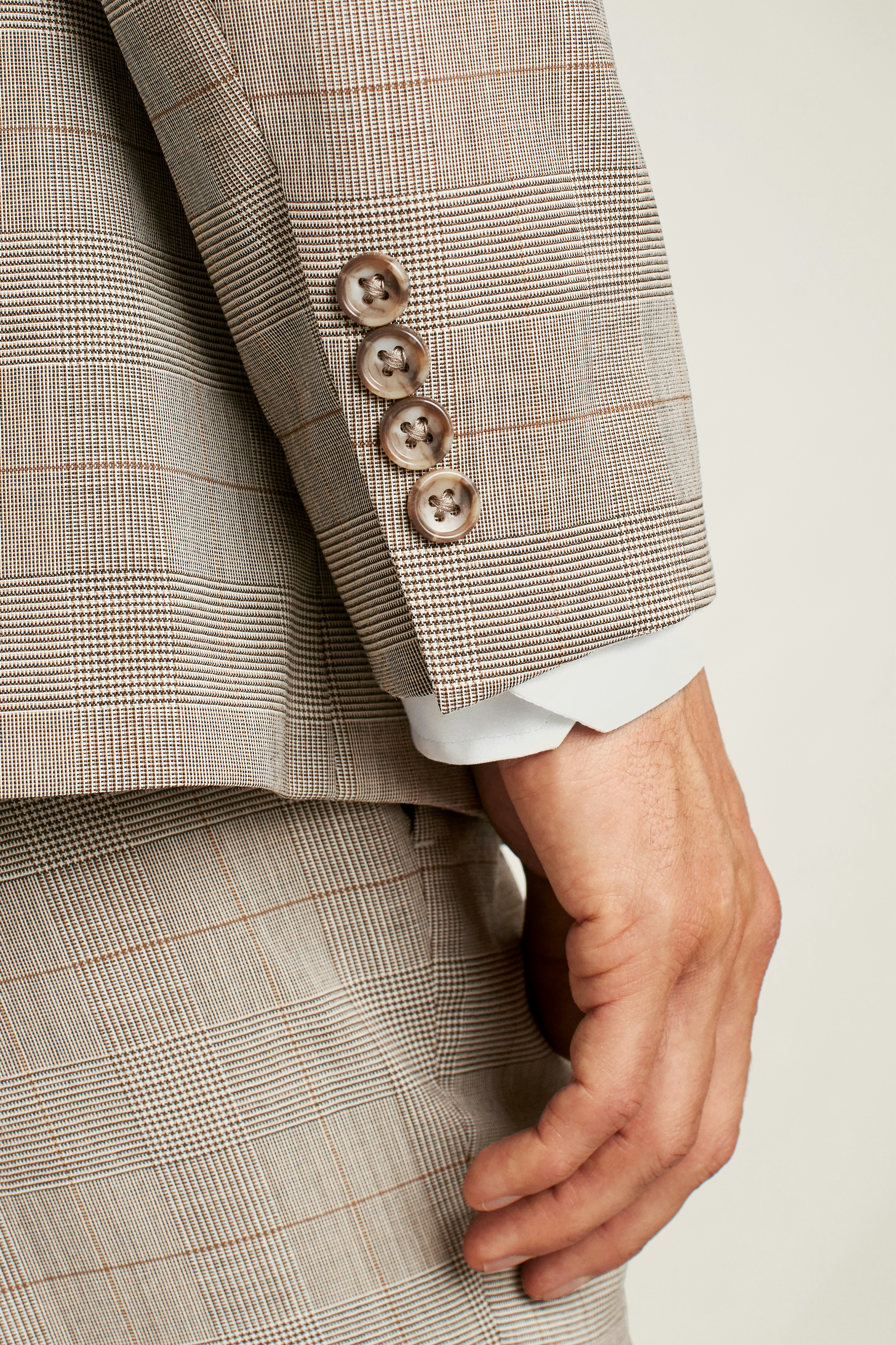 Jetsetter Italian Wool Blazer tan plaid