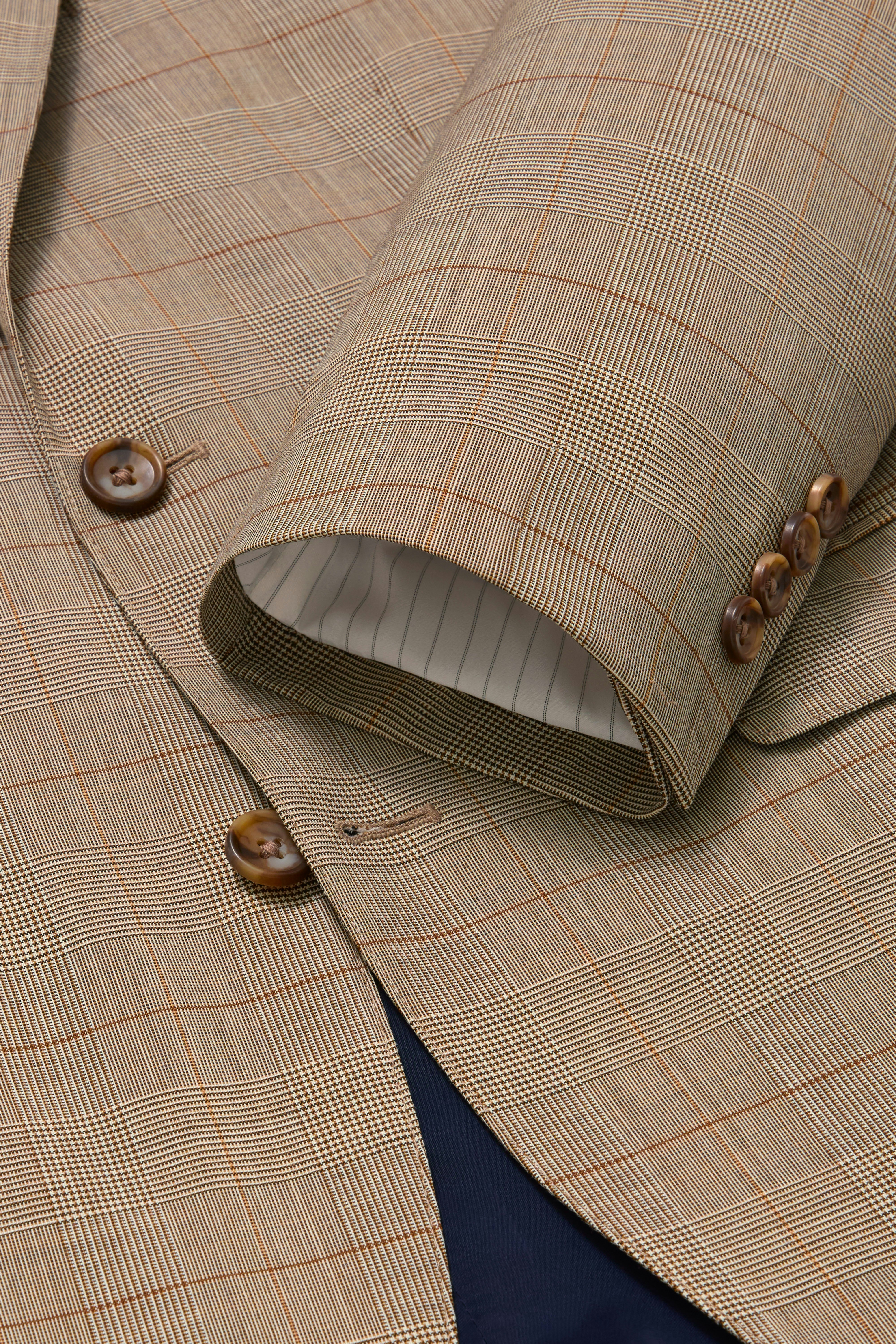 Jetsetter Italian Wool Blazer tan plaid