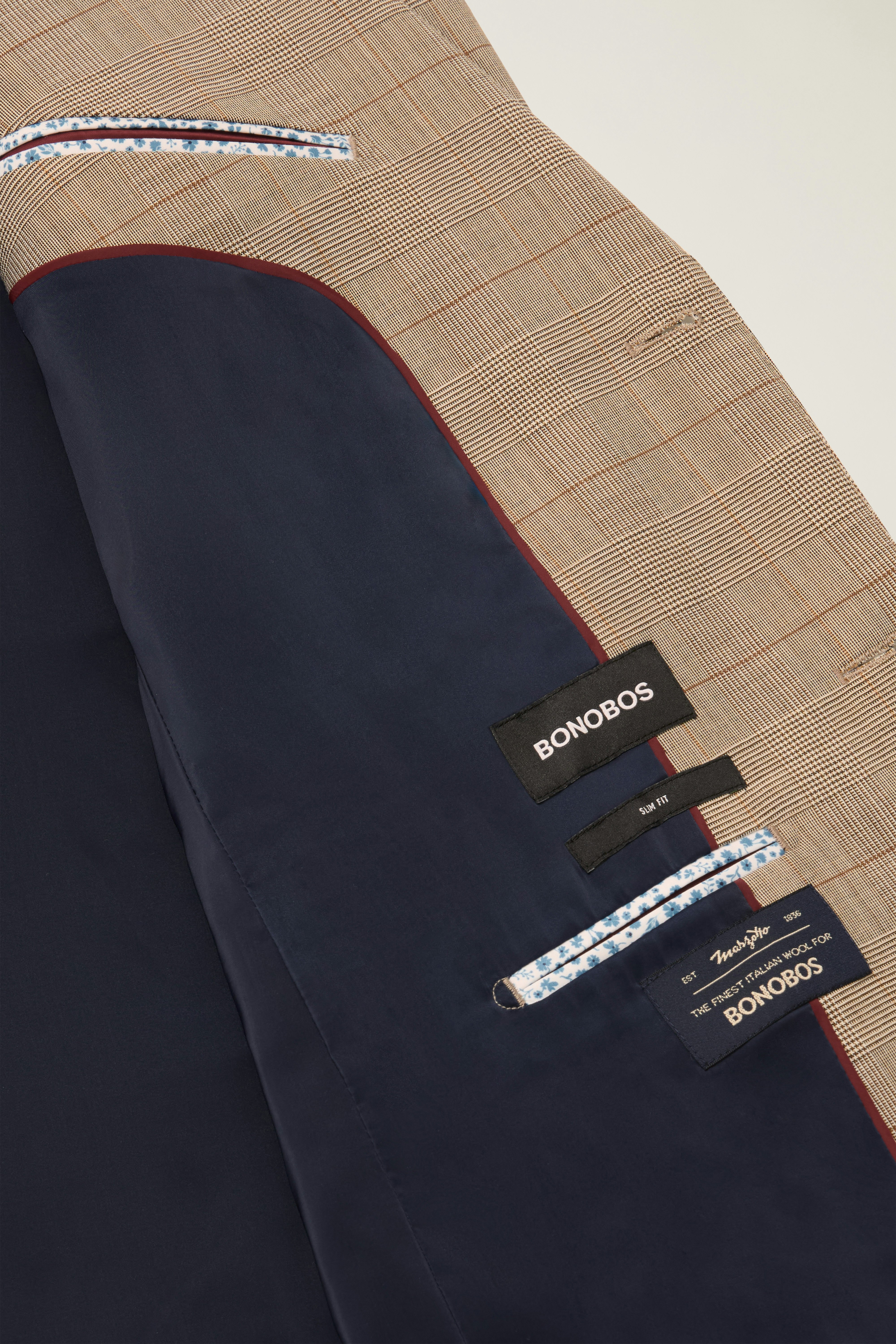 Jetsetter Italian Wool Blazer tan plaid