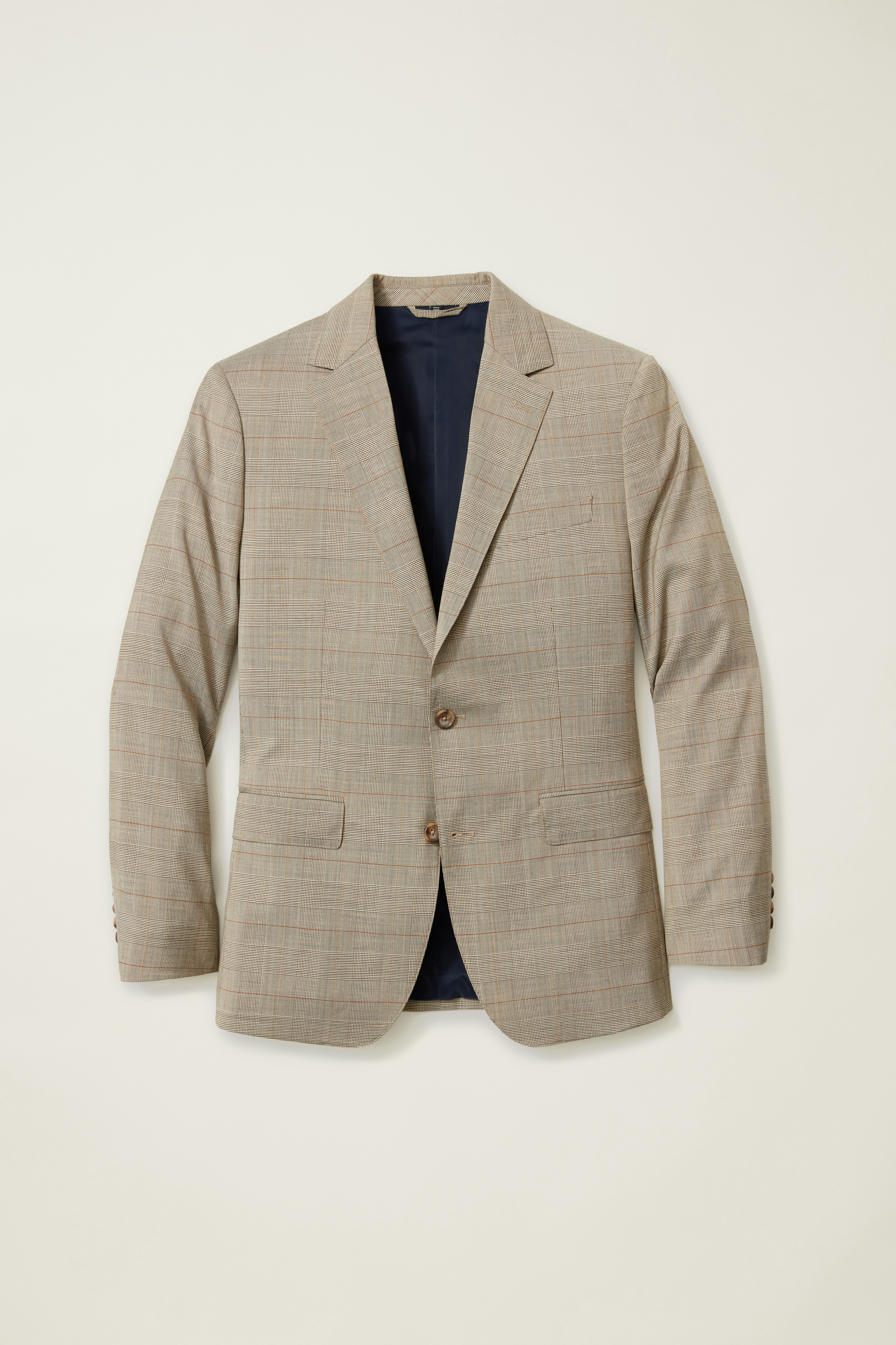 Jetsetter Italian Wool Blazer tan plaid