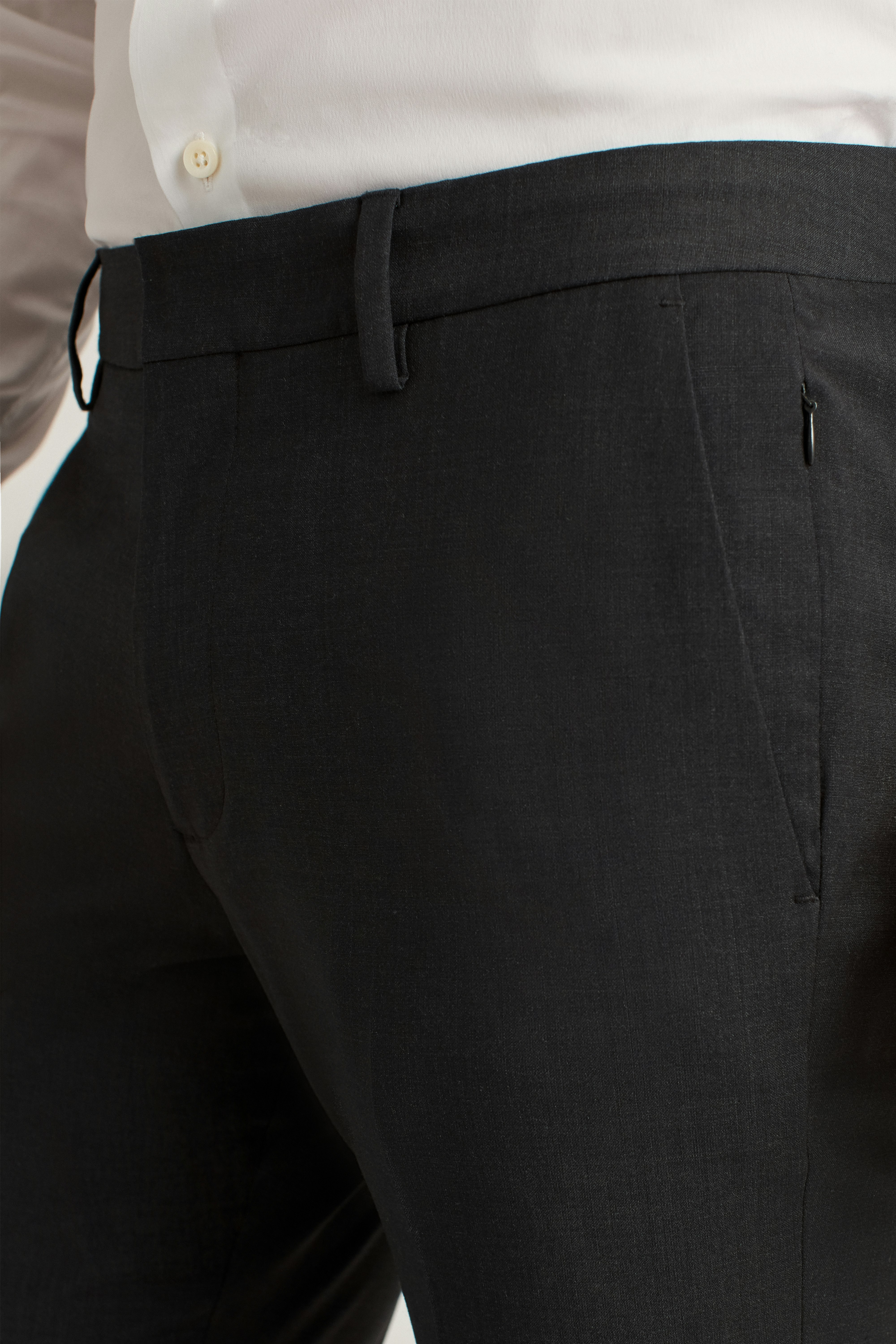 Italian Performance Suit Pant mason solid charcoal