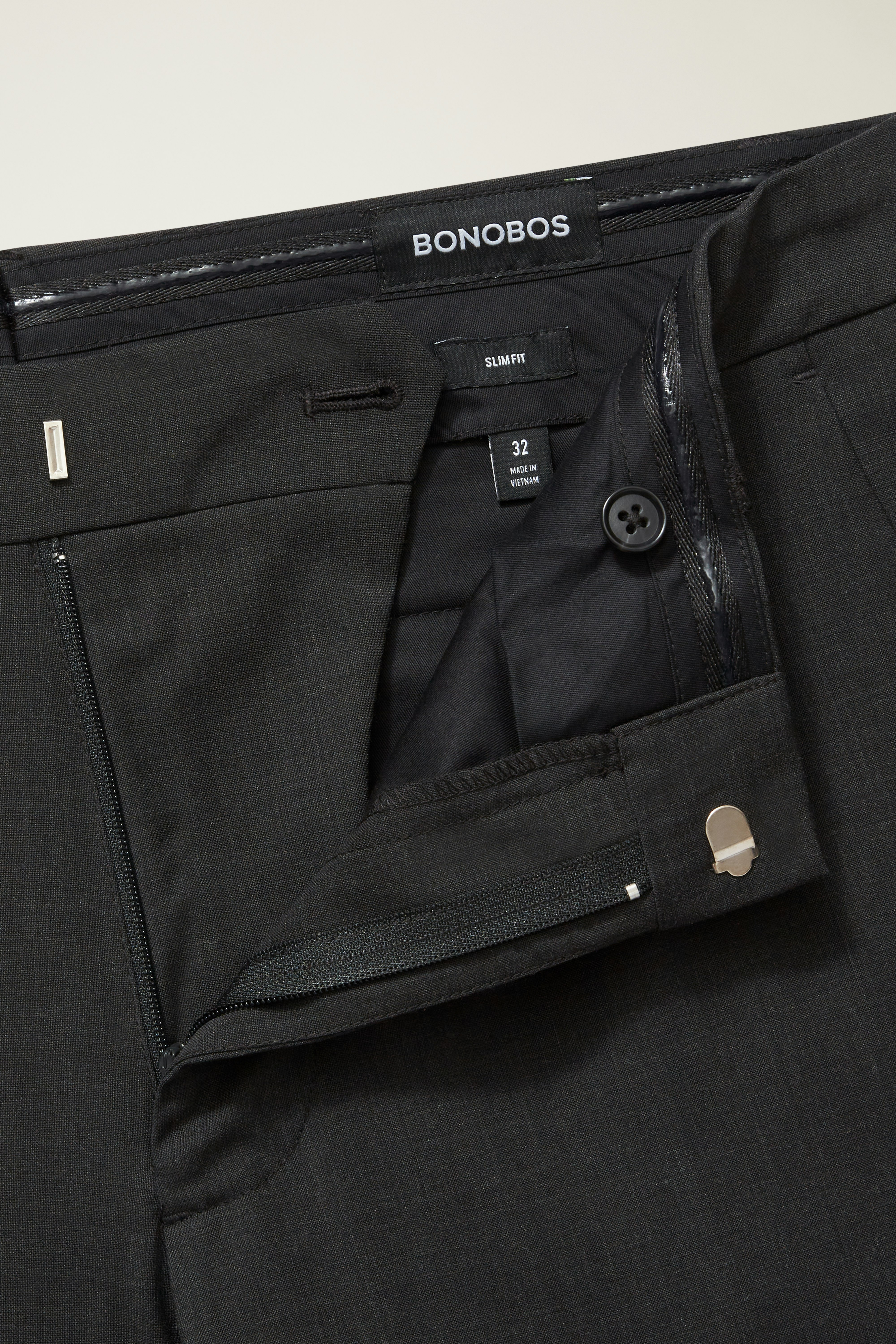 Italian Performance Suit Pant mason solid charcoal
