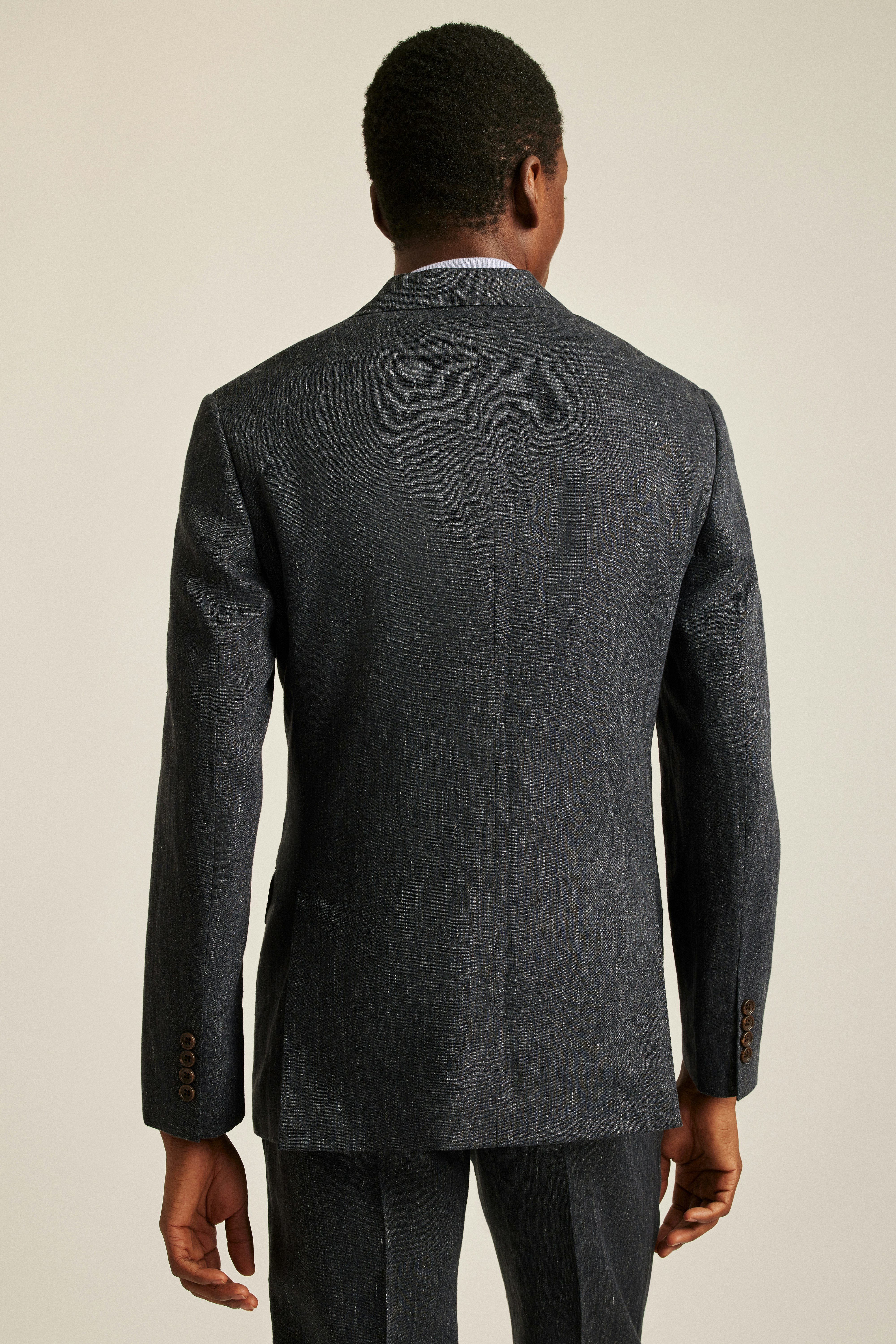 Italian Stretch Linen Suit Jacket charcoal