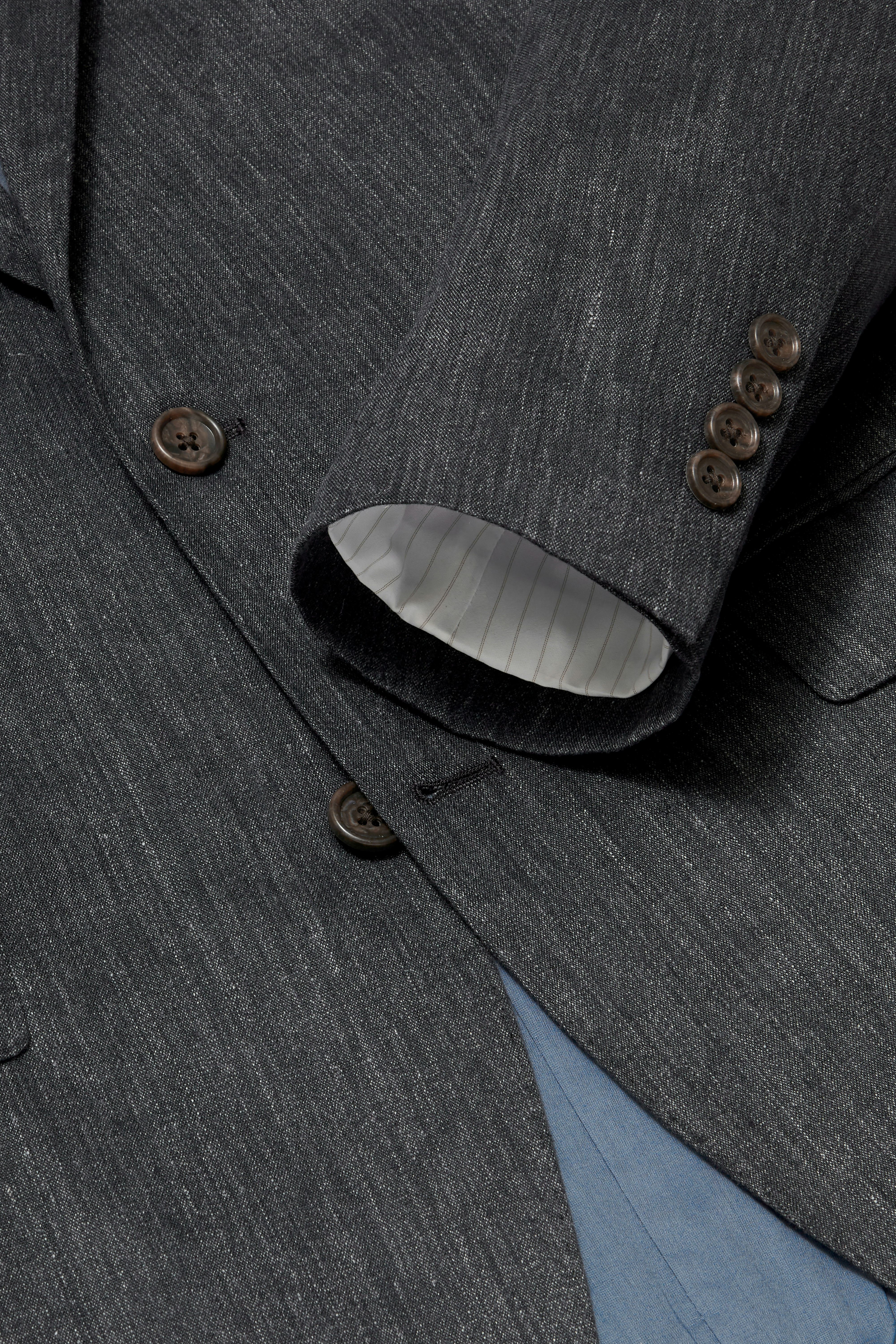 Italian Stretch Linen Suit Jacket charcoal