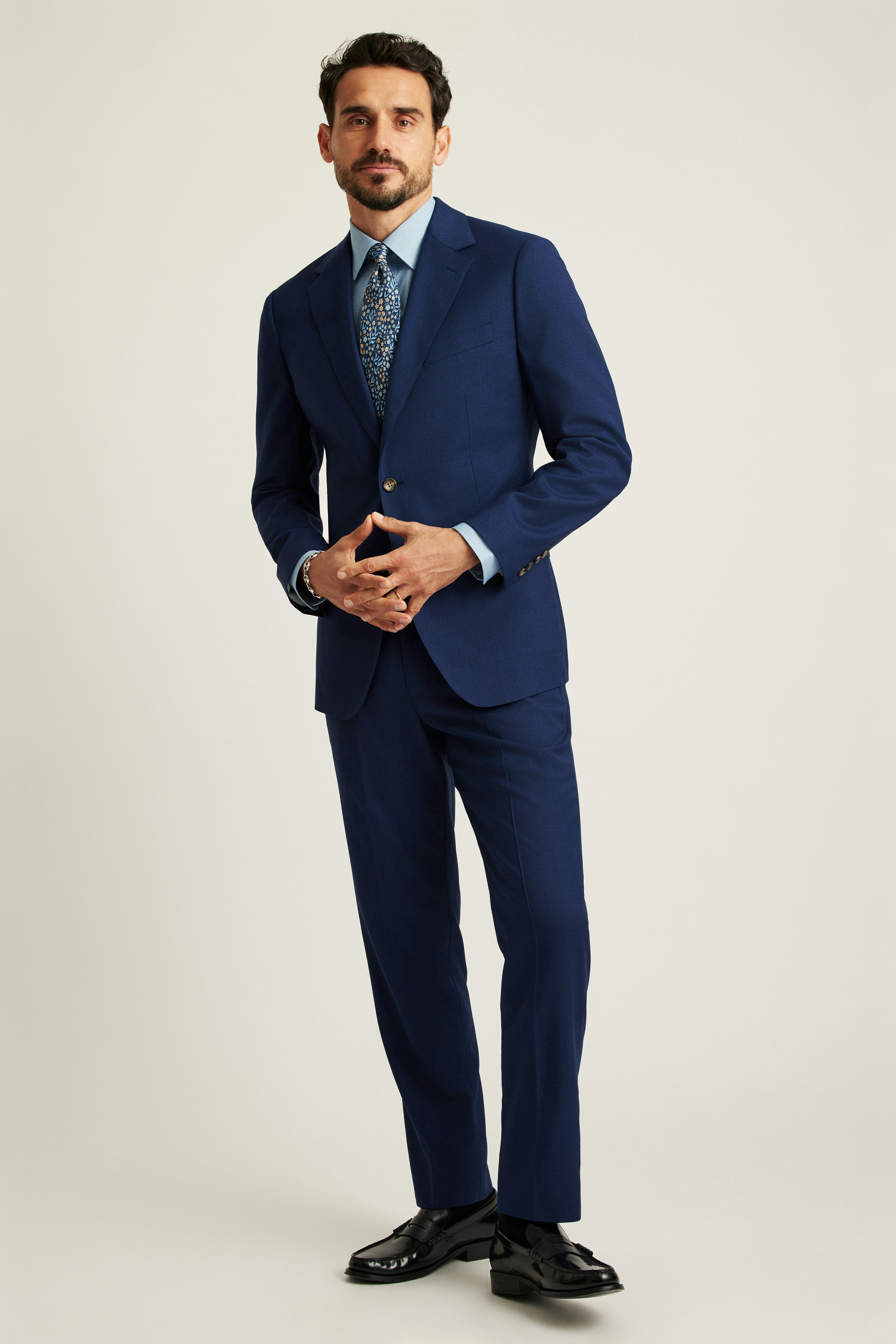 Jetsetter Italian Wool Blazer bright navy sharkskin