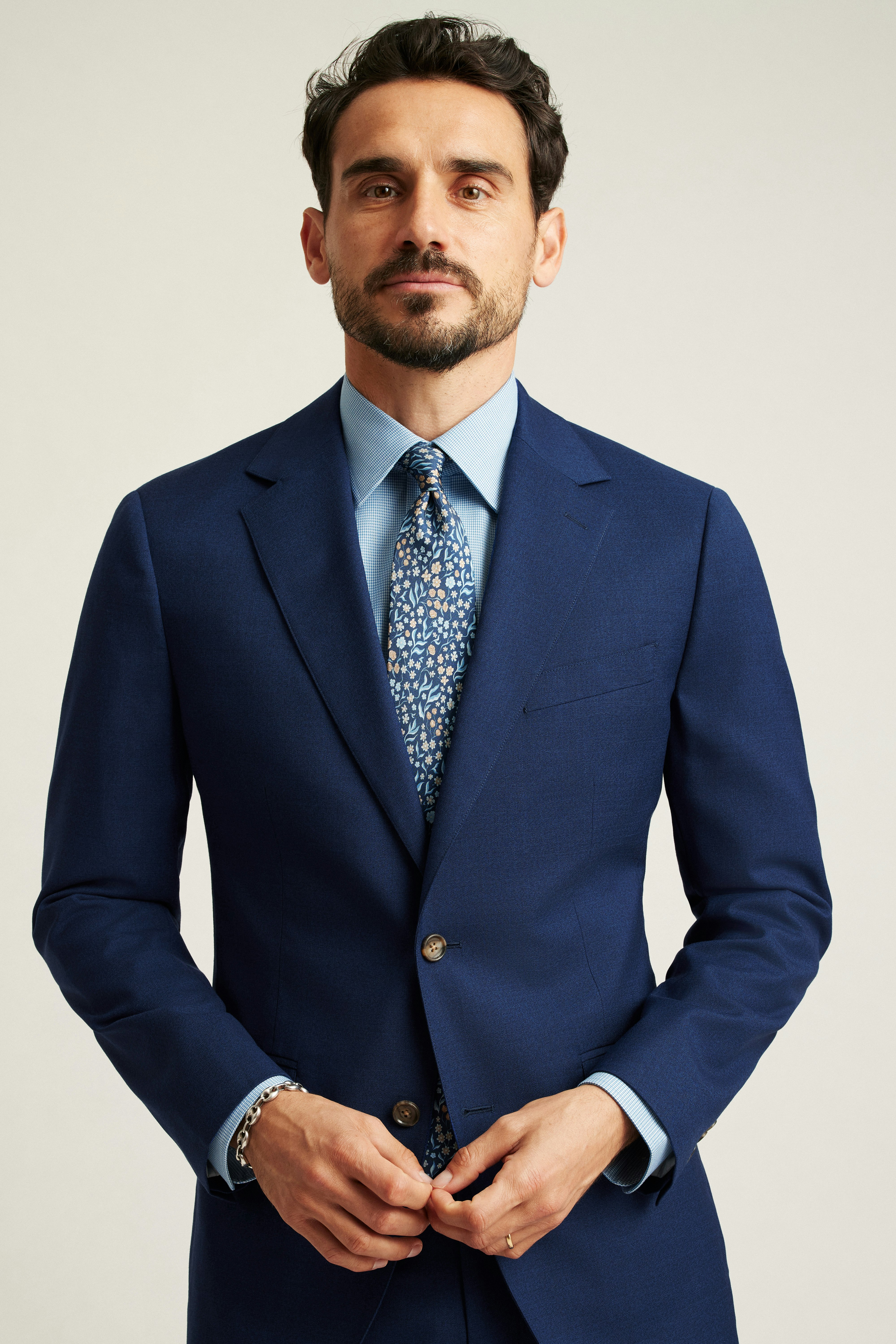 Jetsetter Italian Wool Blazer bright navy sharkskin 3 Jetsetter Italian Wool Blazer bright navy sharkskin