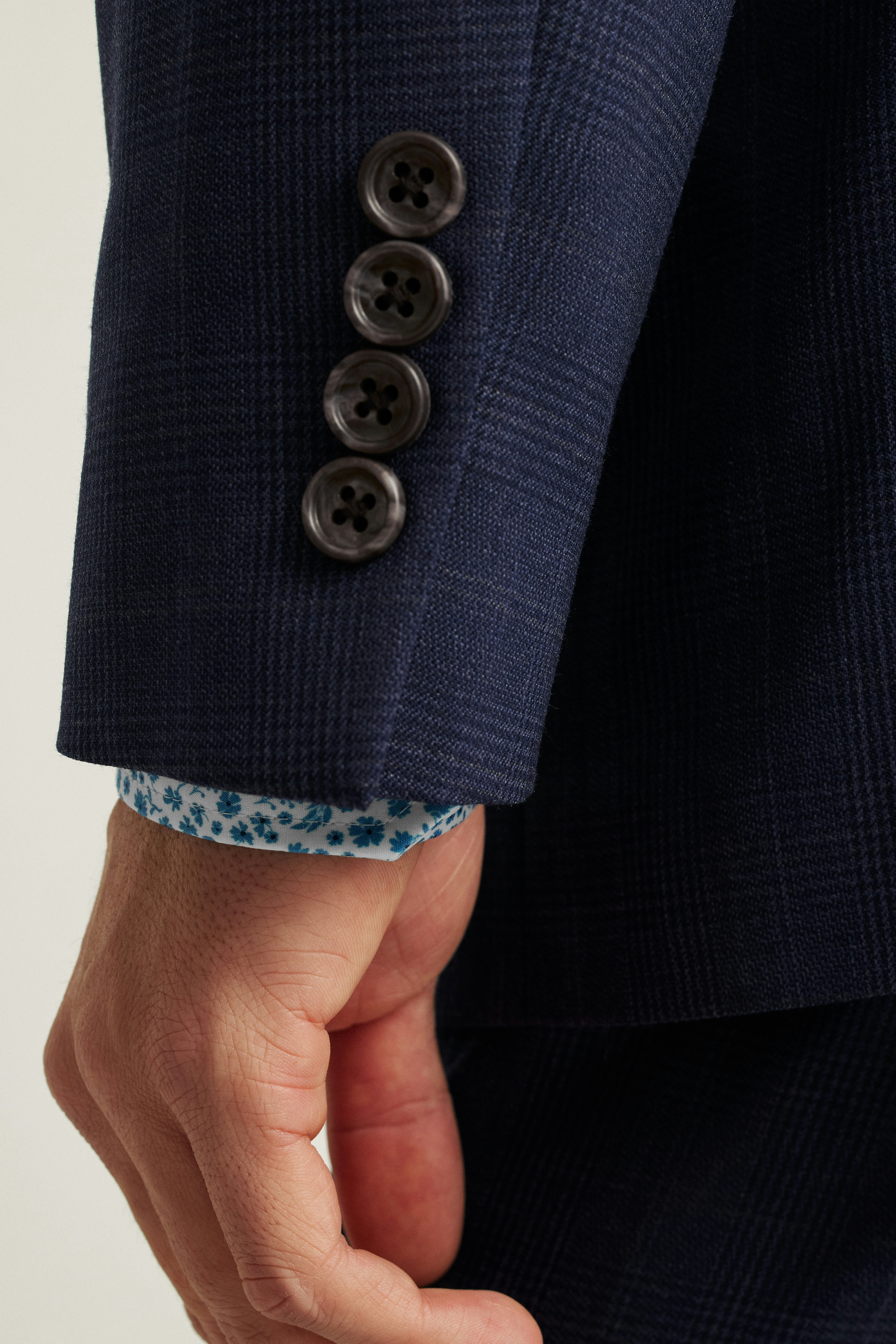 Jetsetter Italian Wool Blazer navy glen plaid