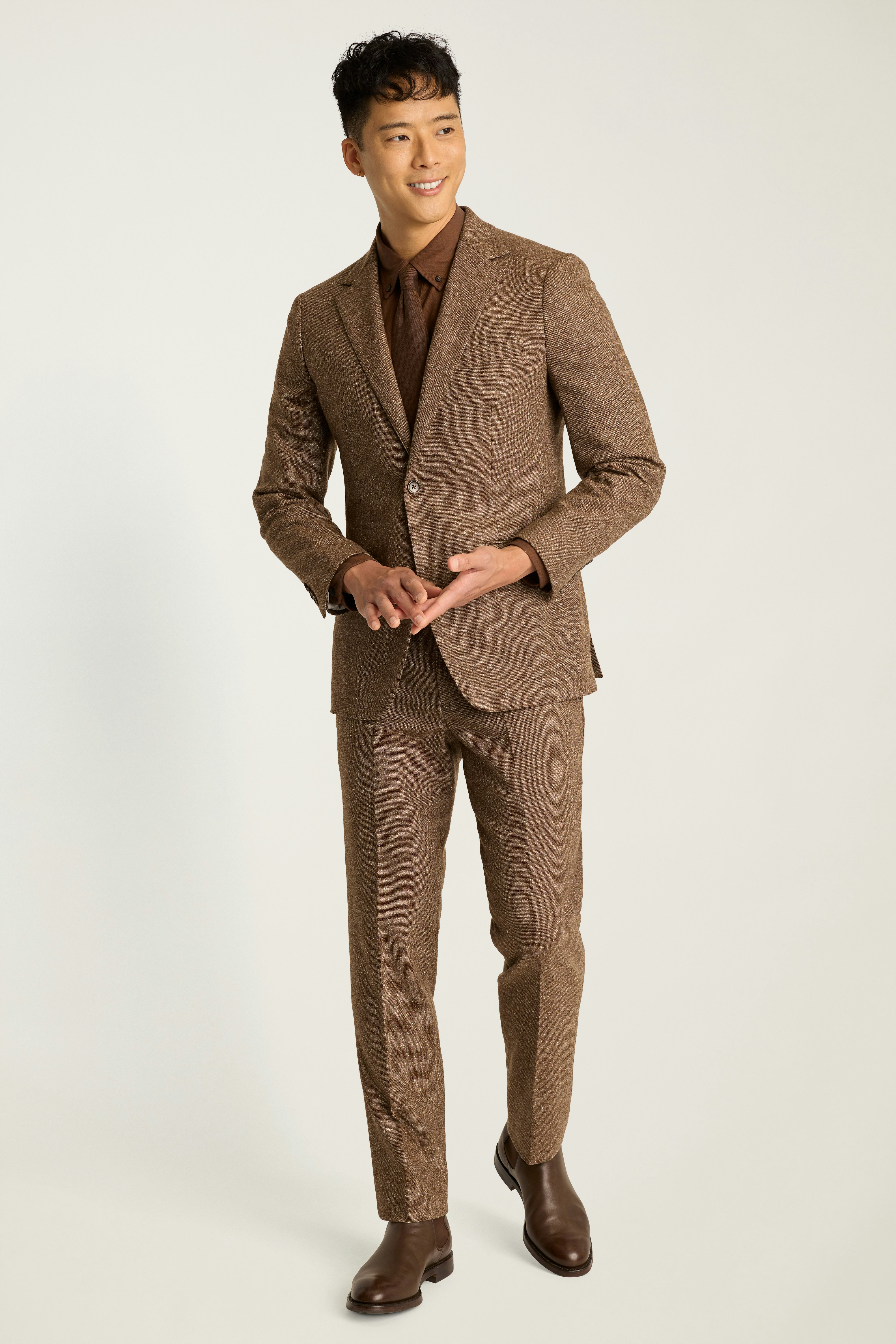 Jetsetter Italian Wool Blazer khaki donegal
