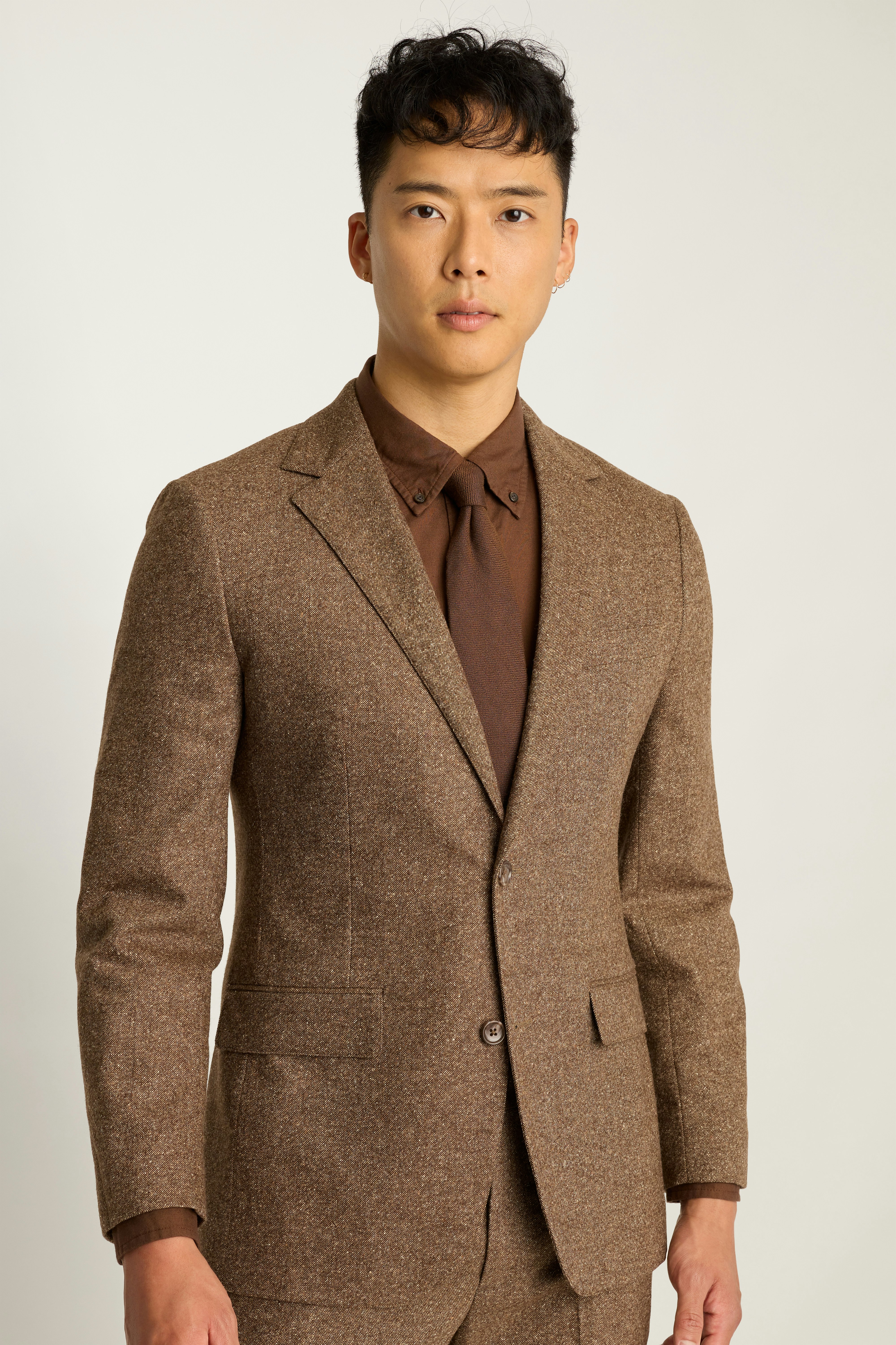 Jetsetter Italian Wool Blazer khaki donegal